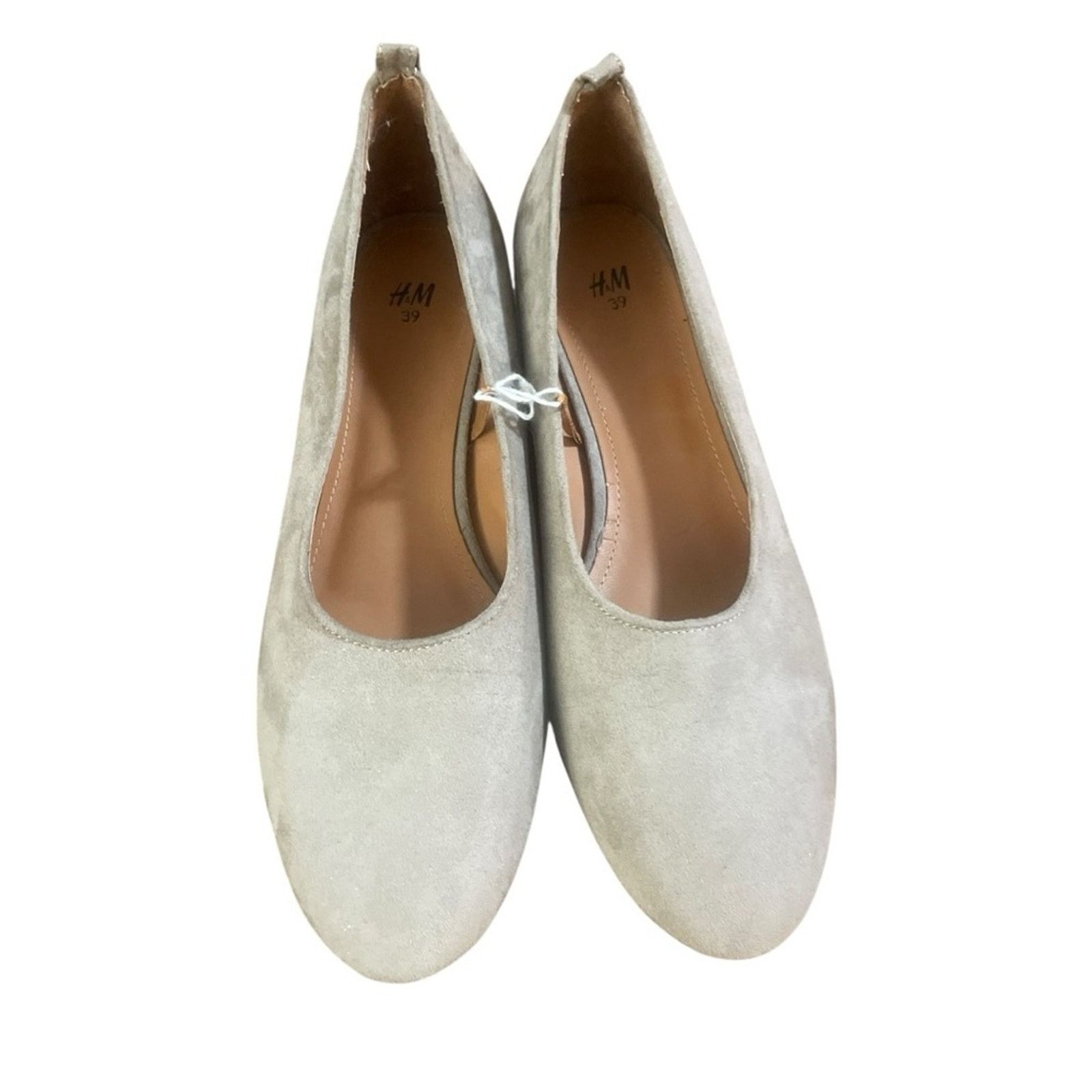 H&M H&M Gray Beige Classic Loafer Style Block Mini Heel Size US 8 / IT 38 - 4 Thumbnail