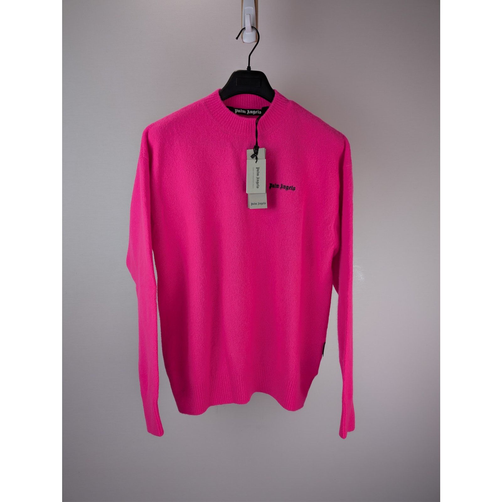 Palm Angels o1rshd1 Basic Logo Sweater in Fuchsia / Black Size US M / EU 48-50 / 2 - 1 Thumbnail