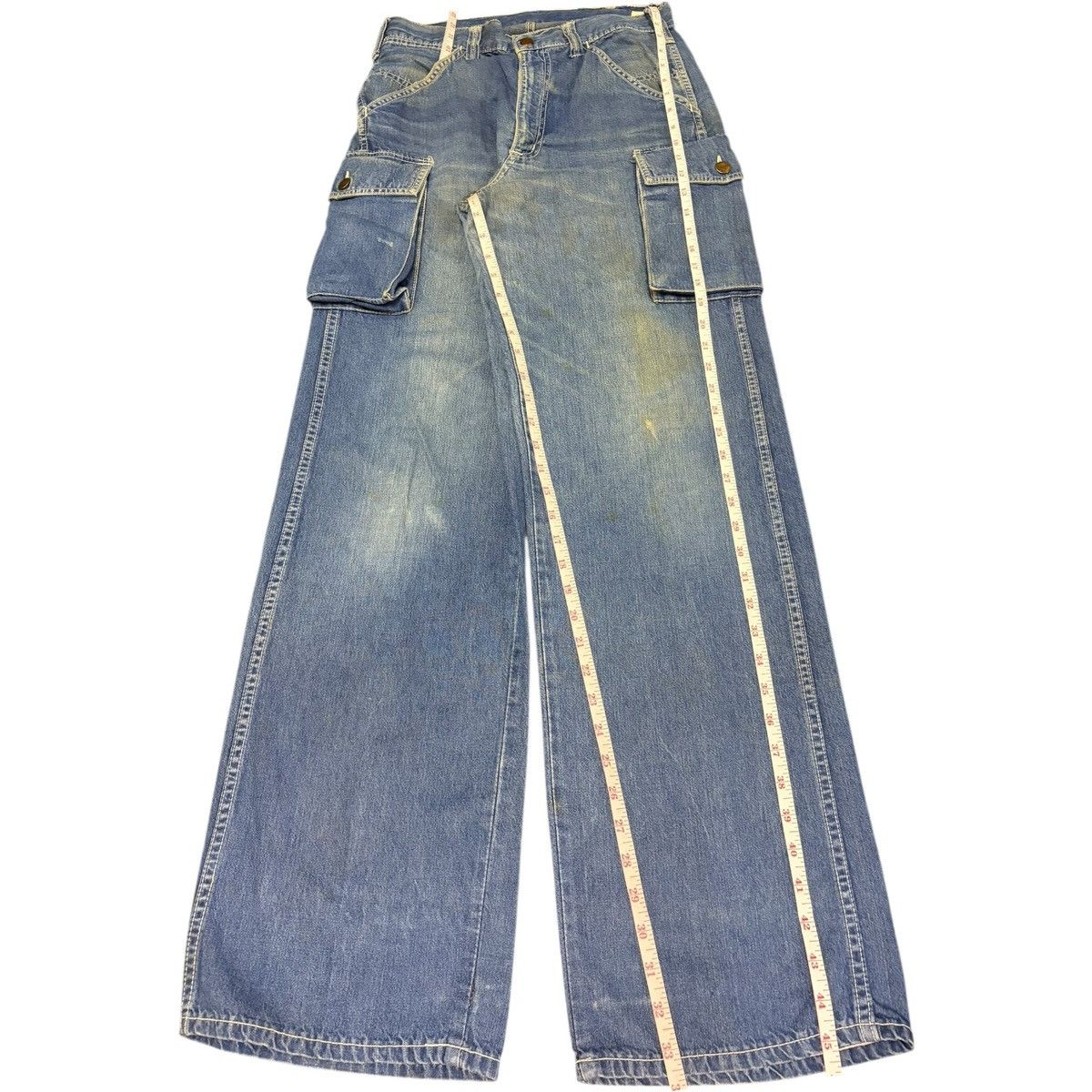Wrangler Vintage Wrangler Blue Wash Cargo Distress Baggy Jeans Size US 28 / EU 44 - 7 Thumbnail