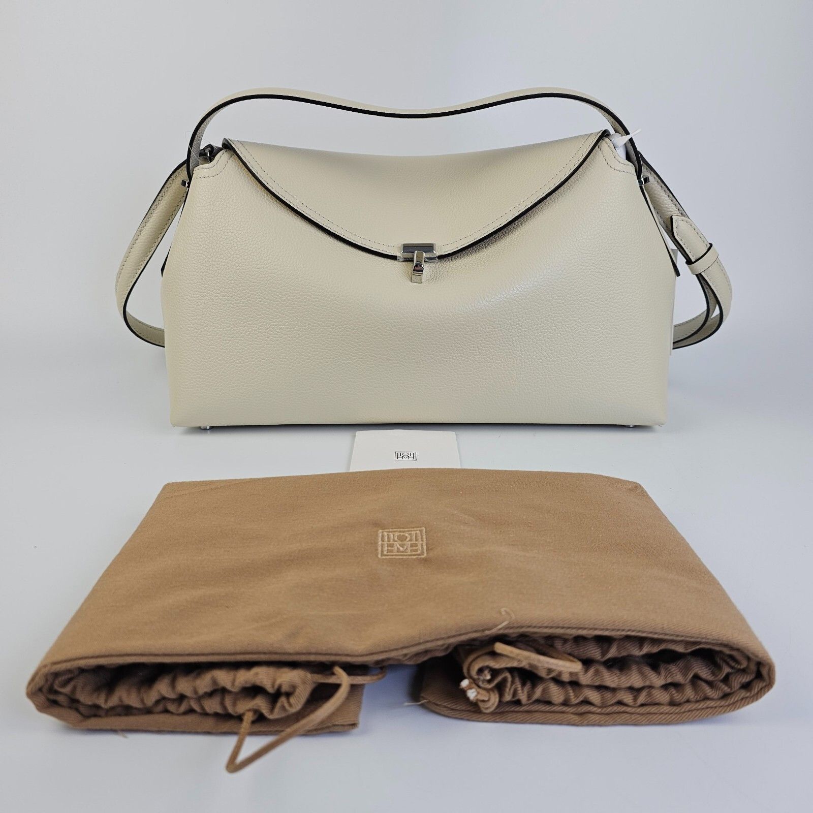 Toteme TOTEME T-Lock Milk White Leather Top Handle Bag New Size ONE SIZE - 2 Thumbnail
