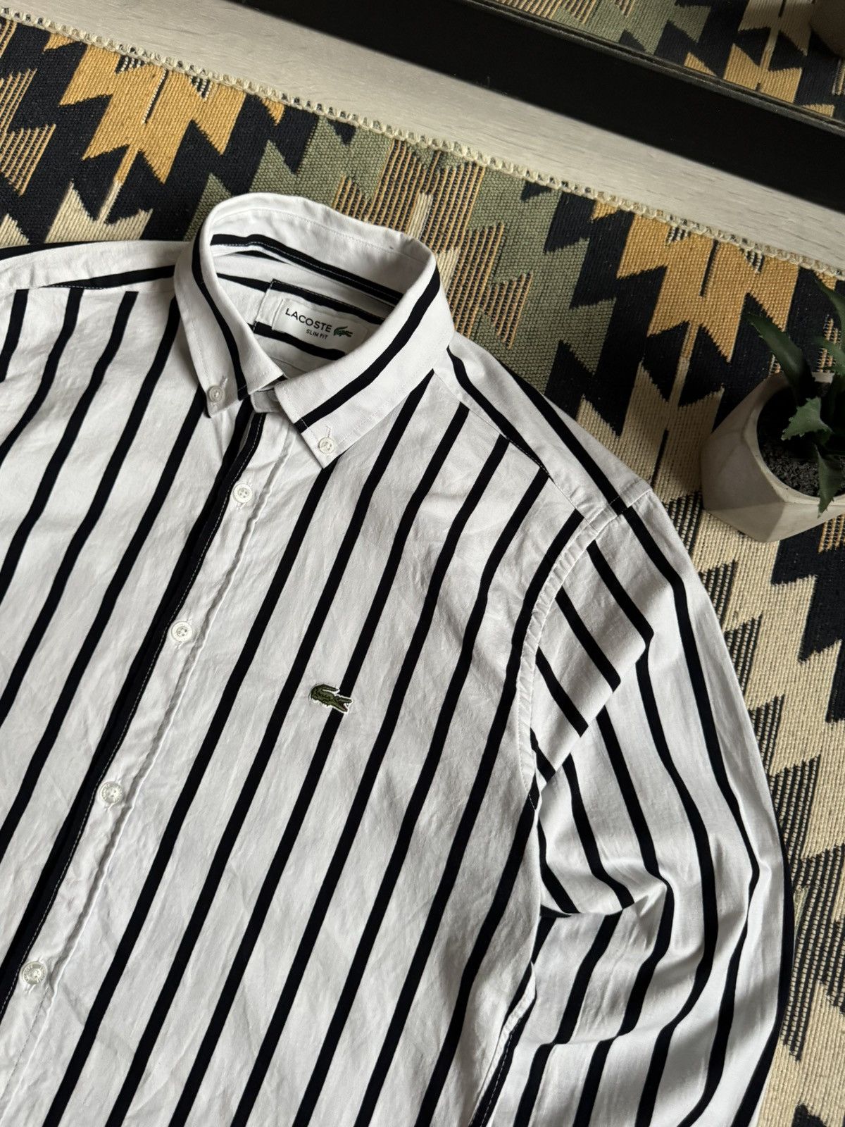 Lacoste Lacoste Stripped Button Up Shirt Size US M / EU 48-50 / 2 - 5 Thumbnail