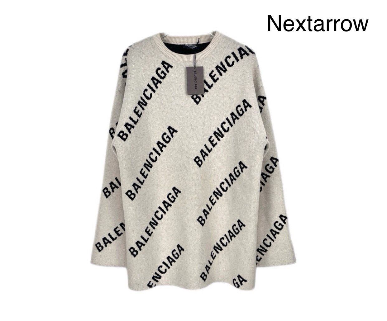 Balenciaga Balenciaga beige bullet screen long sweater2412-Nextarrow Size US XS / EU 42 / 0 - 1 Thumbnail
