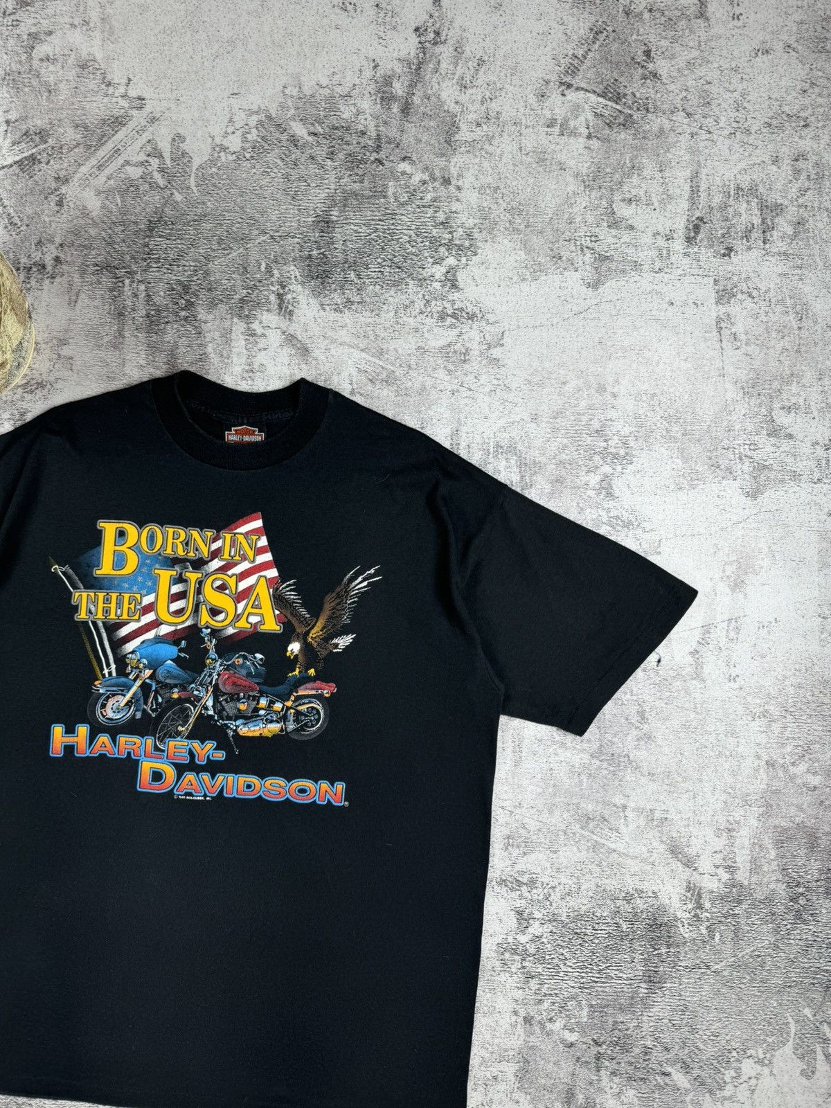 Harley Davidson 1991 Harley Davidson Holoubek Born in the USA Eagle T Shirt Size US XL / EU 56 / 4 - 3 Thumbnail