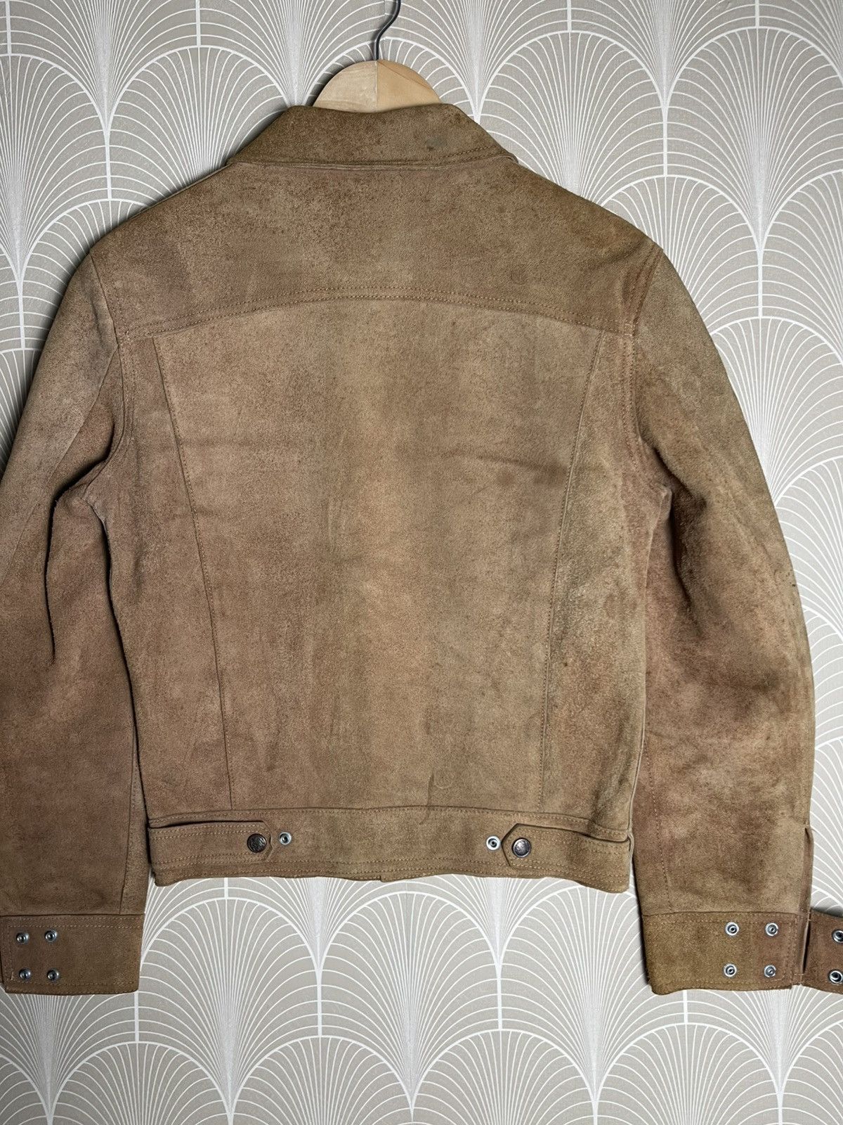 Genuine Leather × Homemade × Vintage 70s SUEDE RAWHIDE LEATHER BIKER JACKET Size US S / EU 44-46 / 1 - 14 Thumbnail