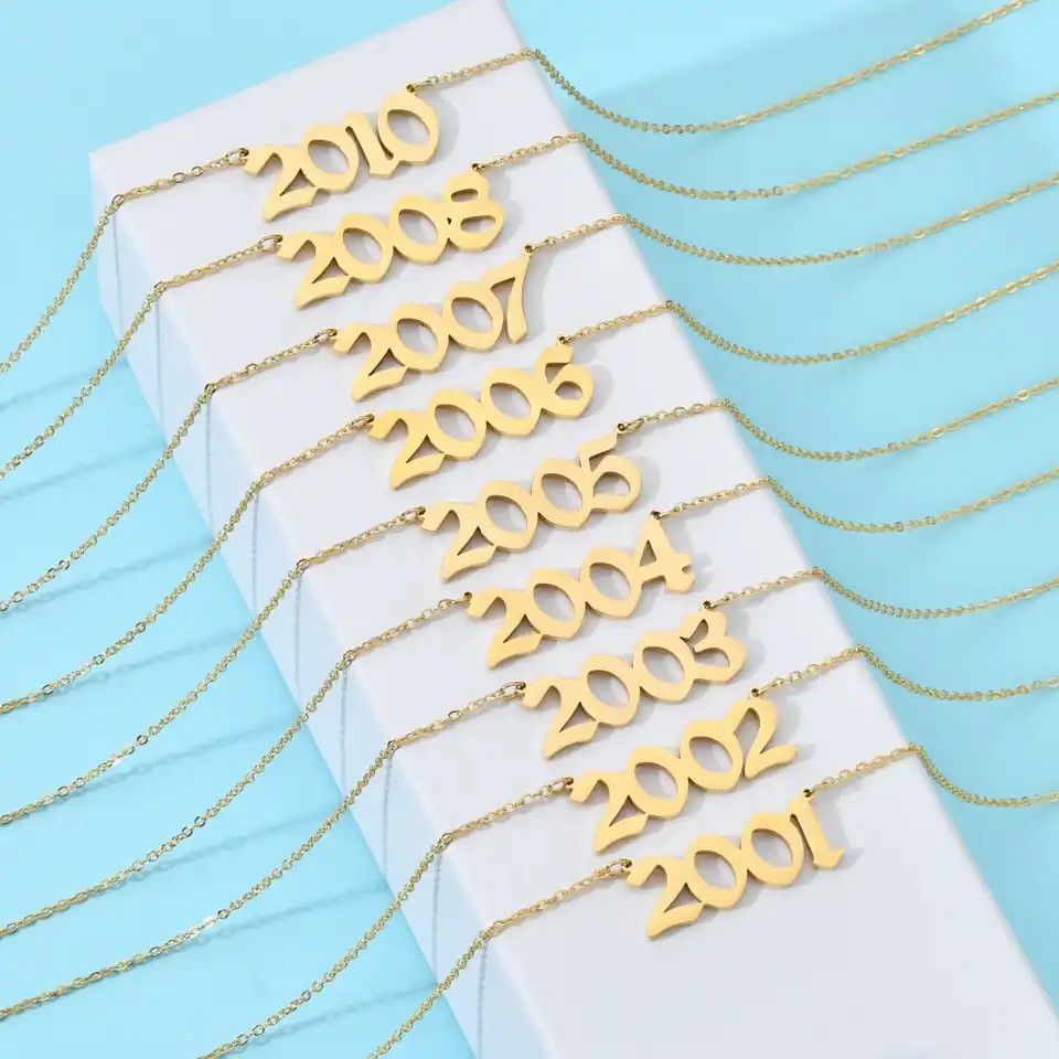 Jewelry Cxwind Stainless Steel Birth Year Necklaces For Women Men Size ONE SIZE - 3 Thumbnail