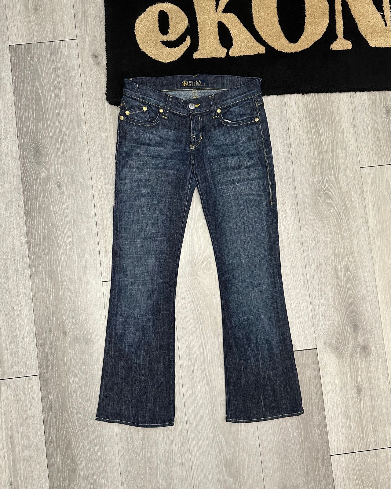Rock & Republic × Vintage Rock & Republic Kasandra Bootcut Low Rise Womens Jeans 29x28 Size 29" - 2 Thumbnail