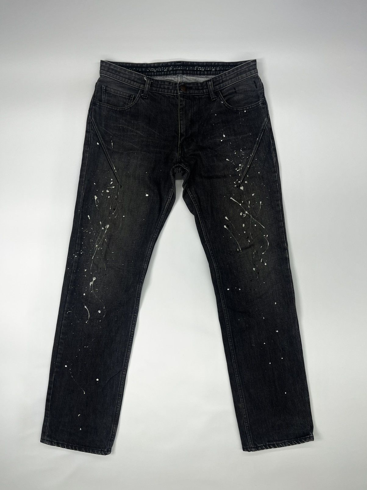 Number (N)ine NUMBER NINE FW06 NOIR COATED BLACK PAIN DENIM JEANS