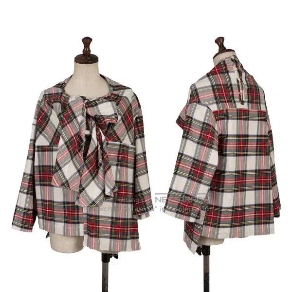Comme des Garcons Comme Des Garcons White Retro Plaid Folded Top Size S / US 4 / IT 40 - 1 Thumbnail
