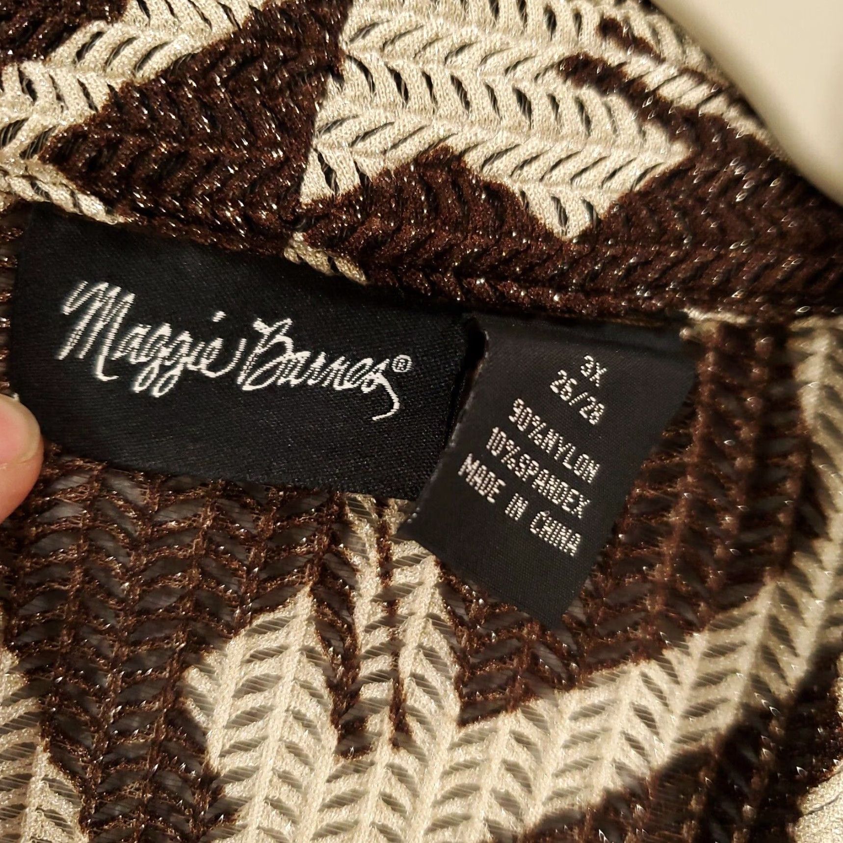 Vintage Maggie Barnes Cardigan Womens 3X Open Knit Front Lightweight 26 28 Flowy Nylon Size XXL / US 16-18 / IT 52-54 - 6 Thumbnail