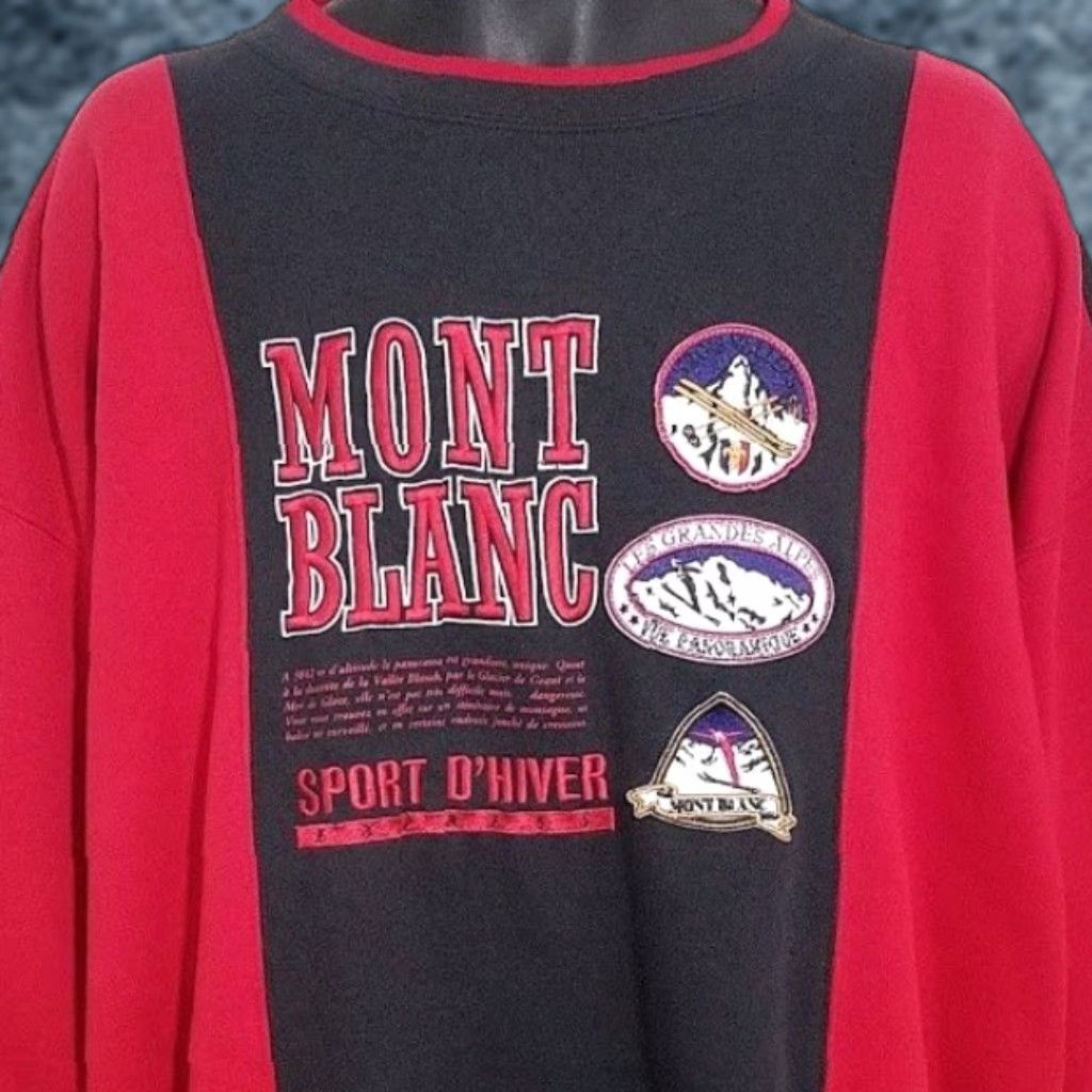 Express VINTAGE Express Sweatshirt Shirt Mens XL Red Mont Blanc Ski 80s Les Grandes Alpes Winter Skiing Size US XL / EU 56 / 4 - 1 Thumbnail