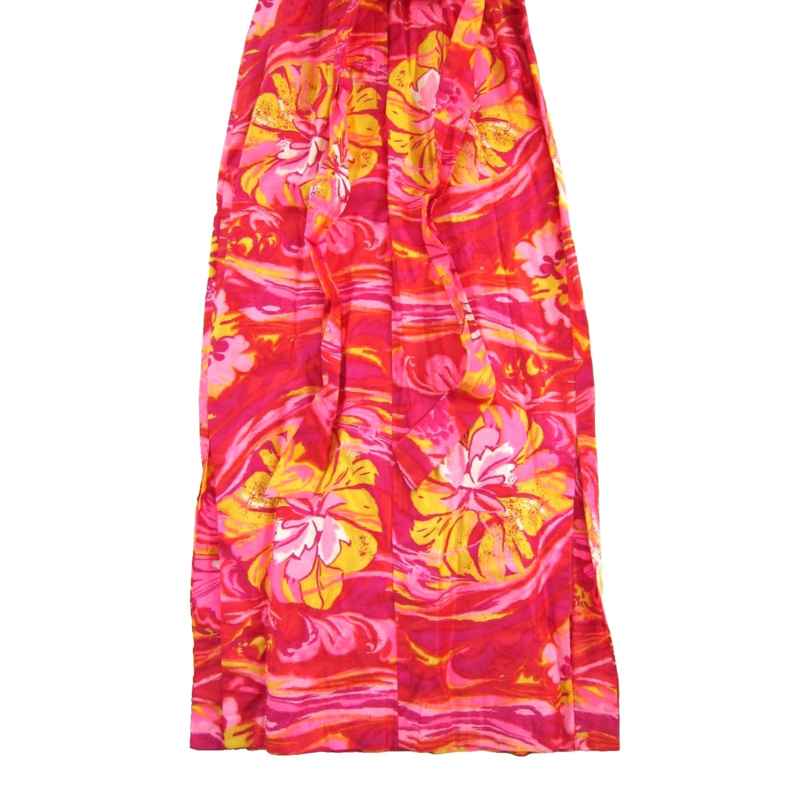 Vintage Vtg Royal Hawaiian Floral Maxi Dress Flare Short Sleeve XS Pink Floral Vintage Dress 1960s 70s Womens Royal Hawaiian Dress Size 26" / US 2 / IT 38 - 7 Thumbnail