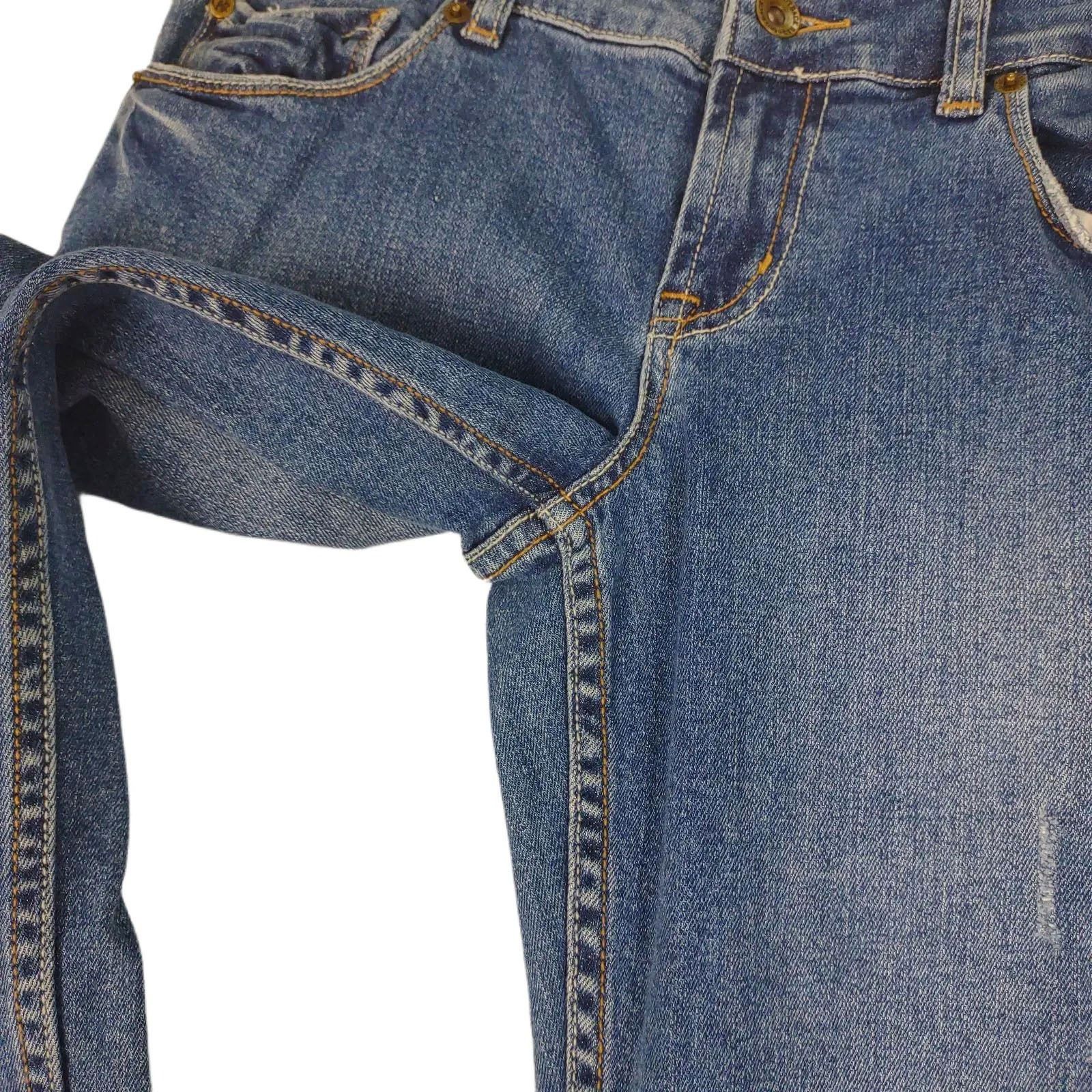 Vintage Y2K OUTBACK RED Jeans Stretch Distressed Taper Leg Low Rise Size 28" / US 6 / IT 42 - 6 Thumbnail