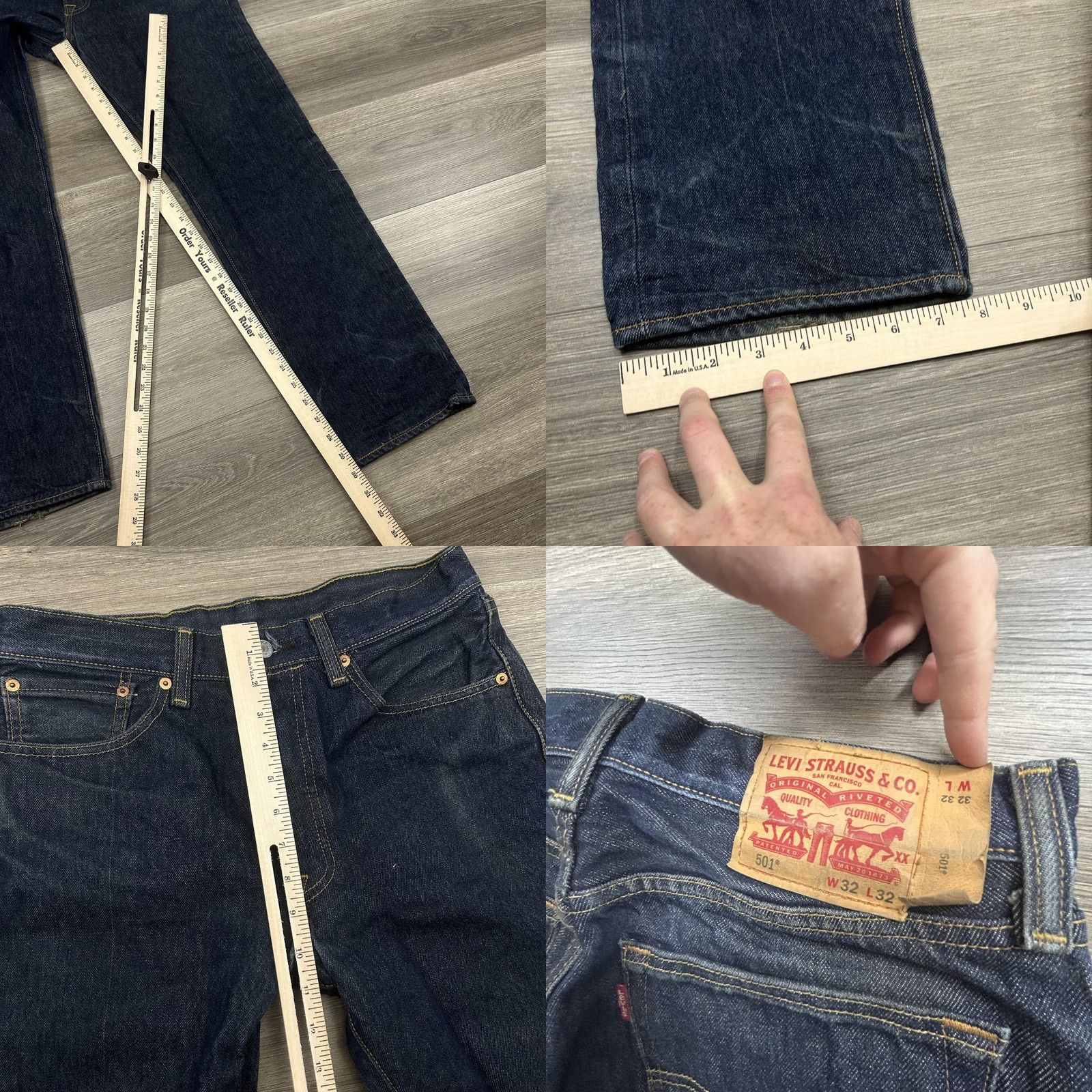 Levi's Levi's 501 Jeans Indigo Blue Wash Straight Leg Button Fly Denim 30x30 Mens Leather Patch 5-PocketVintage No Size US 30 / EU 46 - 8 Thumbnail