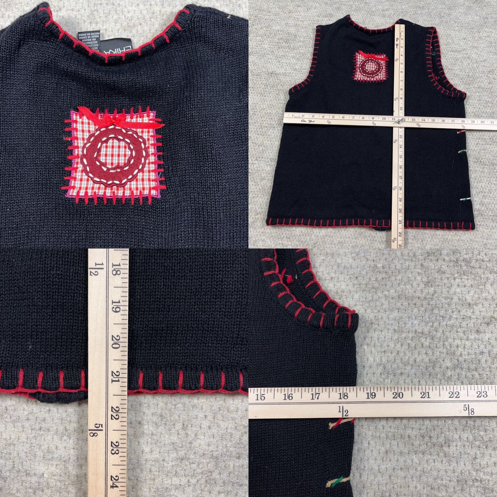 Vintage VINTAGE Erika Christmas Vest Women M Black Knit Full Zip Geometric 90s Holiday Ugly Sweater Grandma Tree Y2K Ladies Size M / US 6-8 / IT 42-44 - 8 Thumbnail