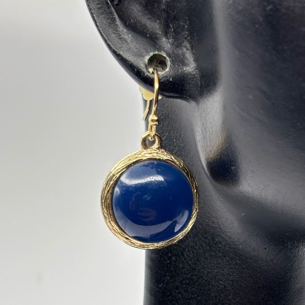 Other Vintage Gold & Blue Earrings Size ONE SIZE - 1 Thumbnail
