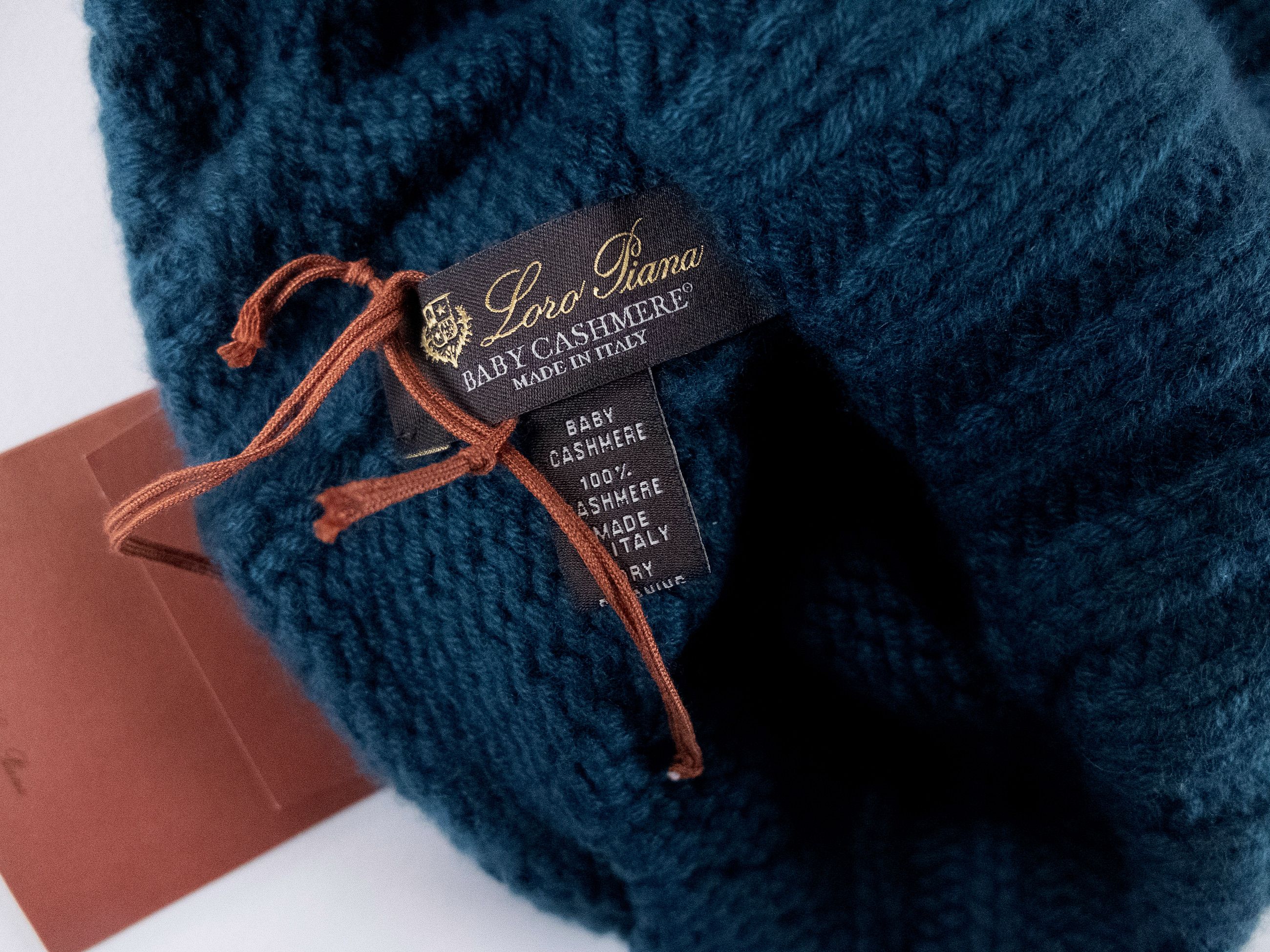 Loro Piana LORO PIANA Courchevel blue baby cashmere beanie hat q Size ONE SIZE - 2 Thumbnail