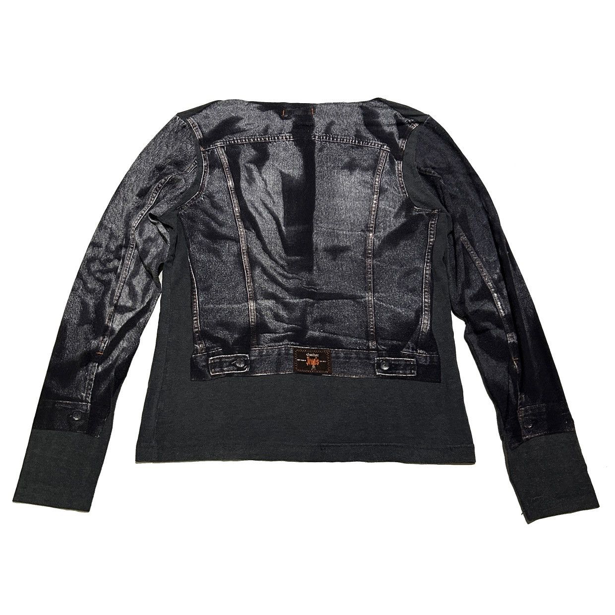 Jean Paul Gaultier Jean Paul Gaultier SS1997 Trompe L’oeil Denim Print Top Size US XL / EU 56 / 4 - 2 Thumbnail
