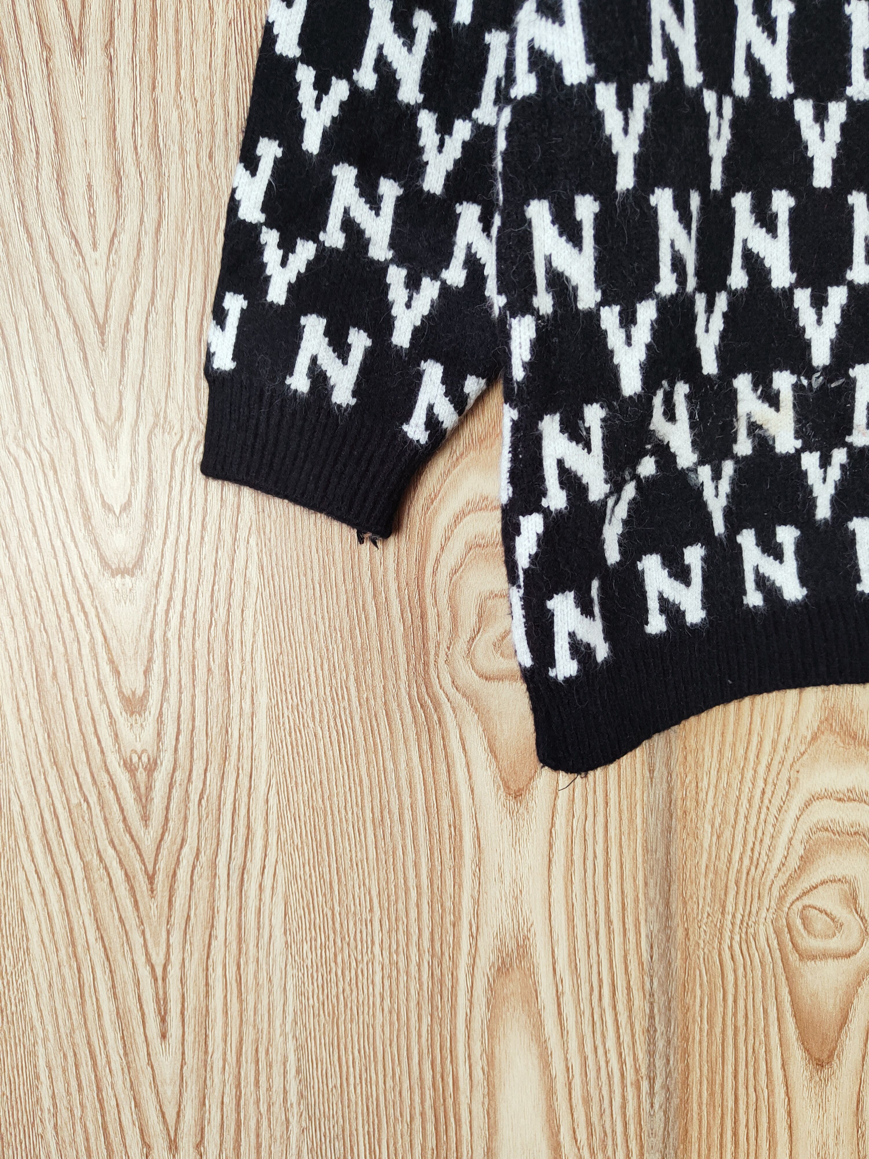 Homespun Knitwear × I Love NY × New York Yankees Japanese Brand Black White NY Knitwear Sweatshirts #W880 Size M / US 6-8 / IT 42-44 - 5 Thumbnail