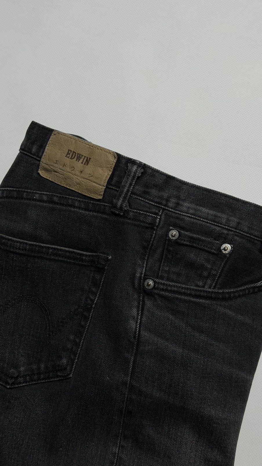 Edwin Edwin Made in Japan Regular Tapered Washed Black Men’s Jeans Size US 28 / EU 44 - 5 Thumbnail