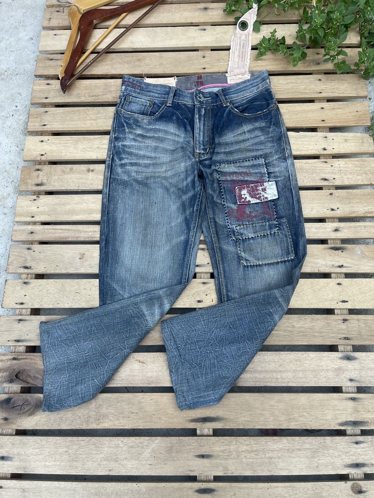 Vintage 90s Vintage Tough Jeansmith Denim Jeans Distressed patchwork Size US 32 / EU 48 - 3 Thumbnail