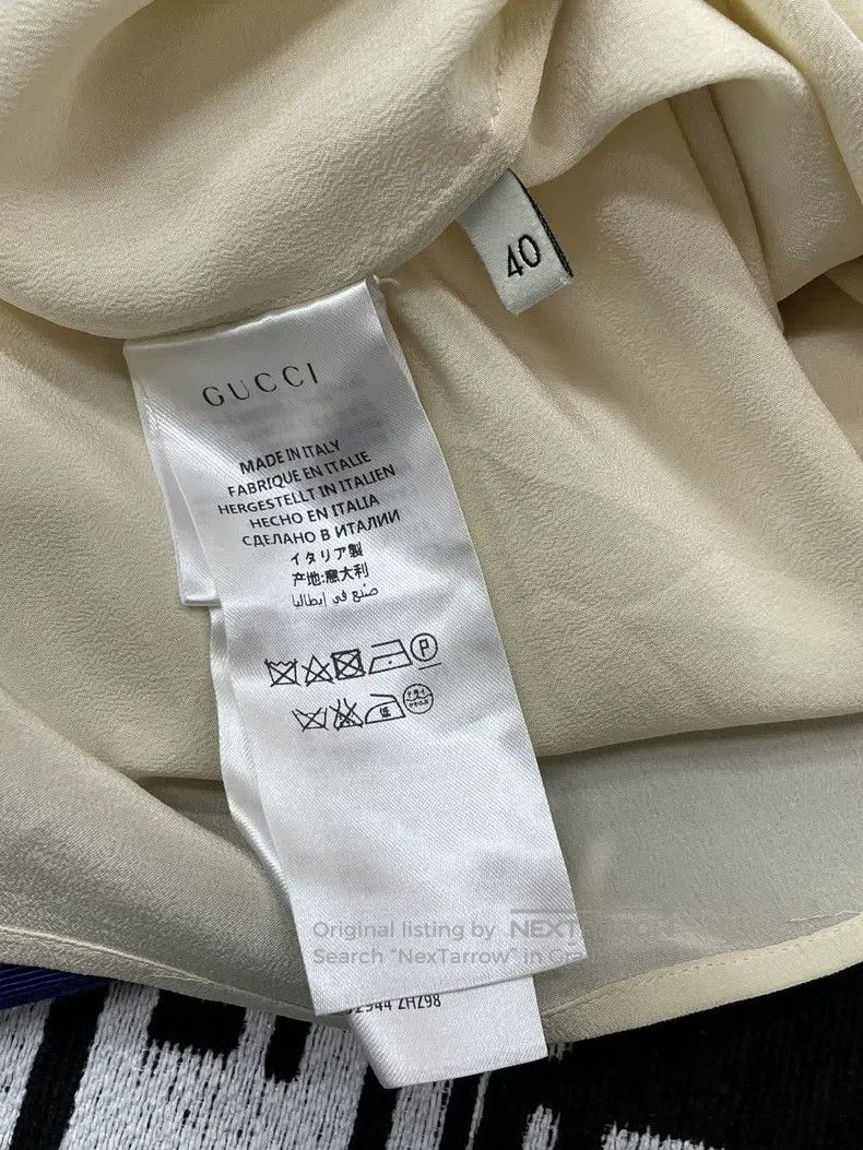 Gucci Gucci Beige little bee laced silk shirt Size S / US 4 / IT 40 - 5 Thumbnail