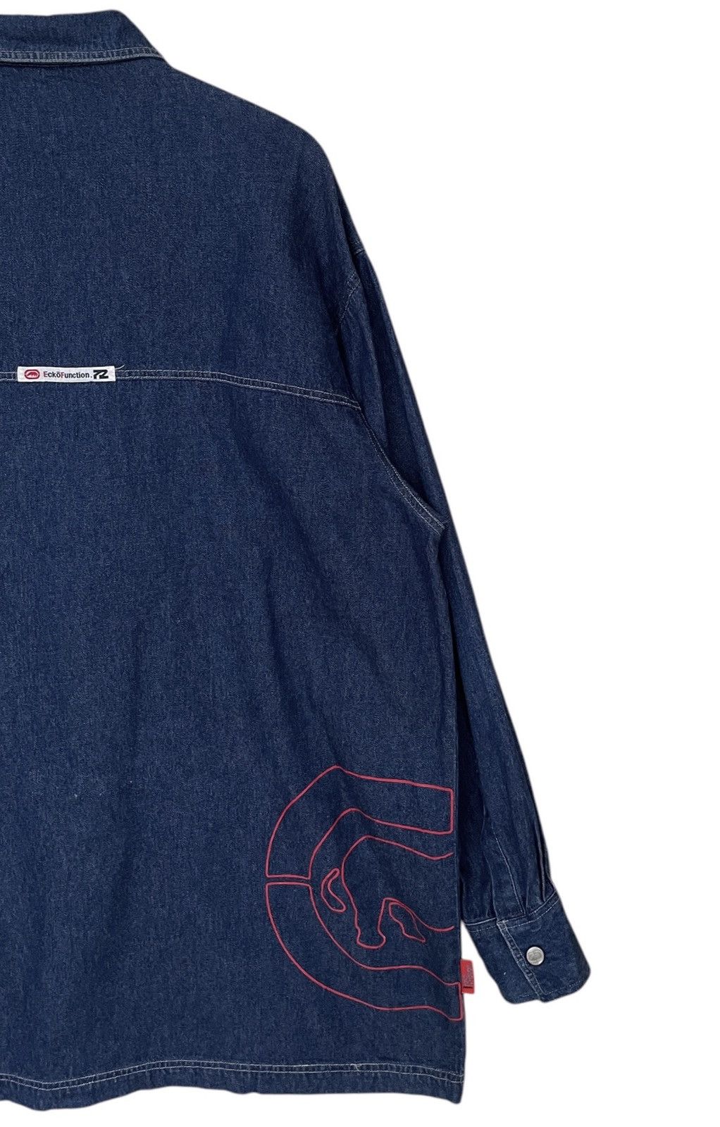 Ecko Unltd. × Vintage Vintage Brand Ecko Hip Hop Baggy Denim Shirt 2000s Size US L / EU 52-54 / 3 - 6 Thumbnail