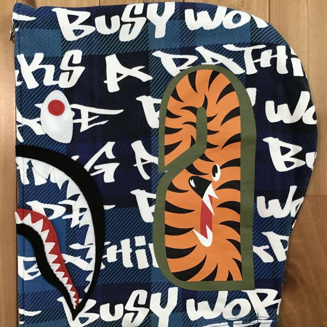 Bape BAPE GRAFFITI CHECK Shark Full Zip Hoodie a bathing ape Size US L / EU 52-54 / 3 - 5 Thumbnail