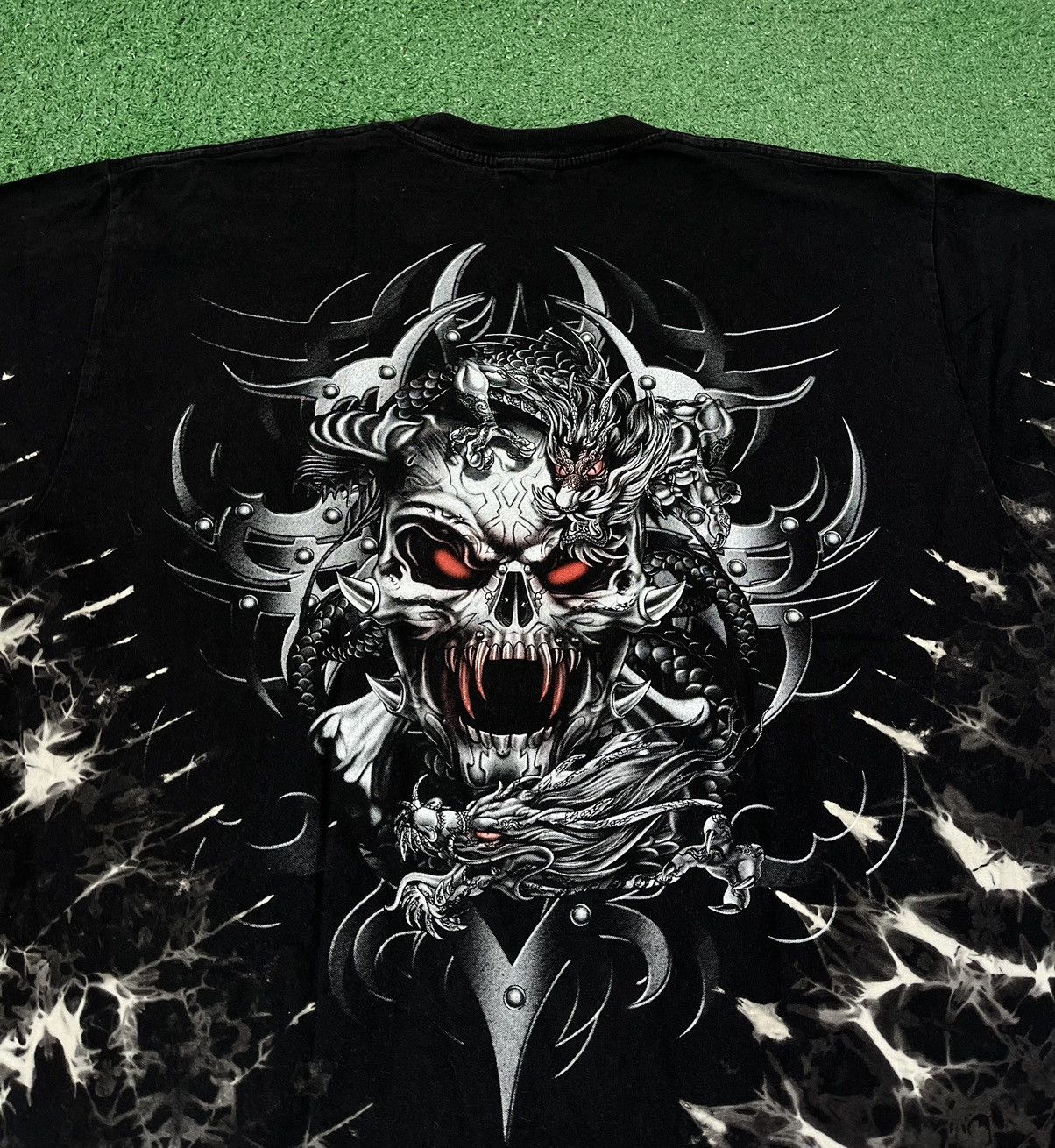Vintage Skull Dragon Print Tee Spiral Opium Size US XL / EU 56 / 4 - 3 Thumbnail