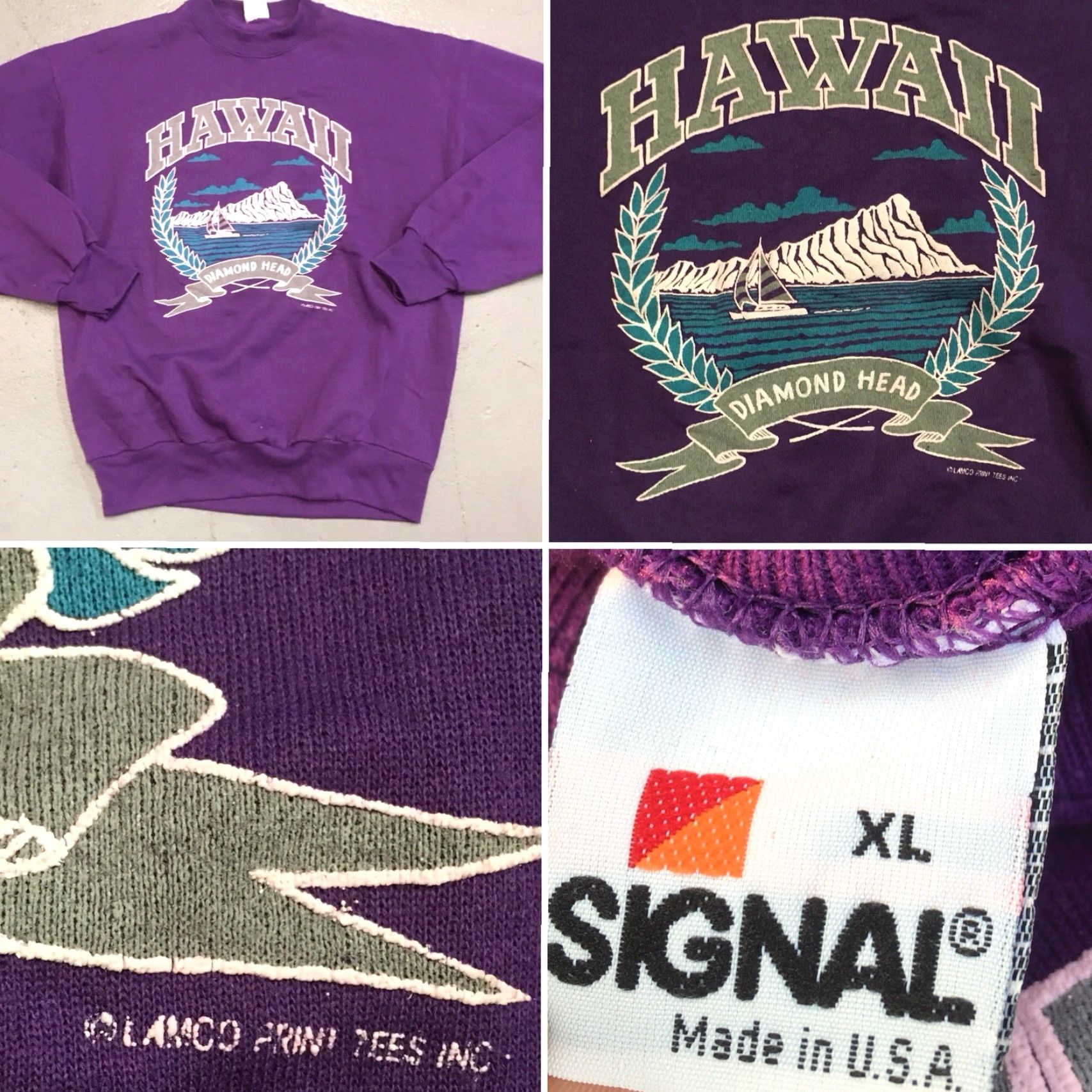 Vintage VINTAGE HAWAII Diamond Head Graphic Sweatshirt XL Signal Made In USA 80s 1980s Size US XL / EU 56 / 4 - 6 Thumbnail