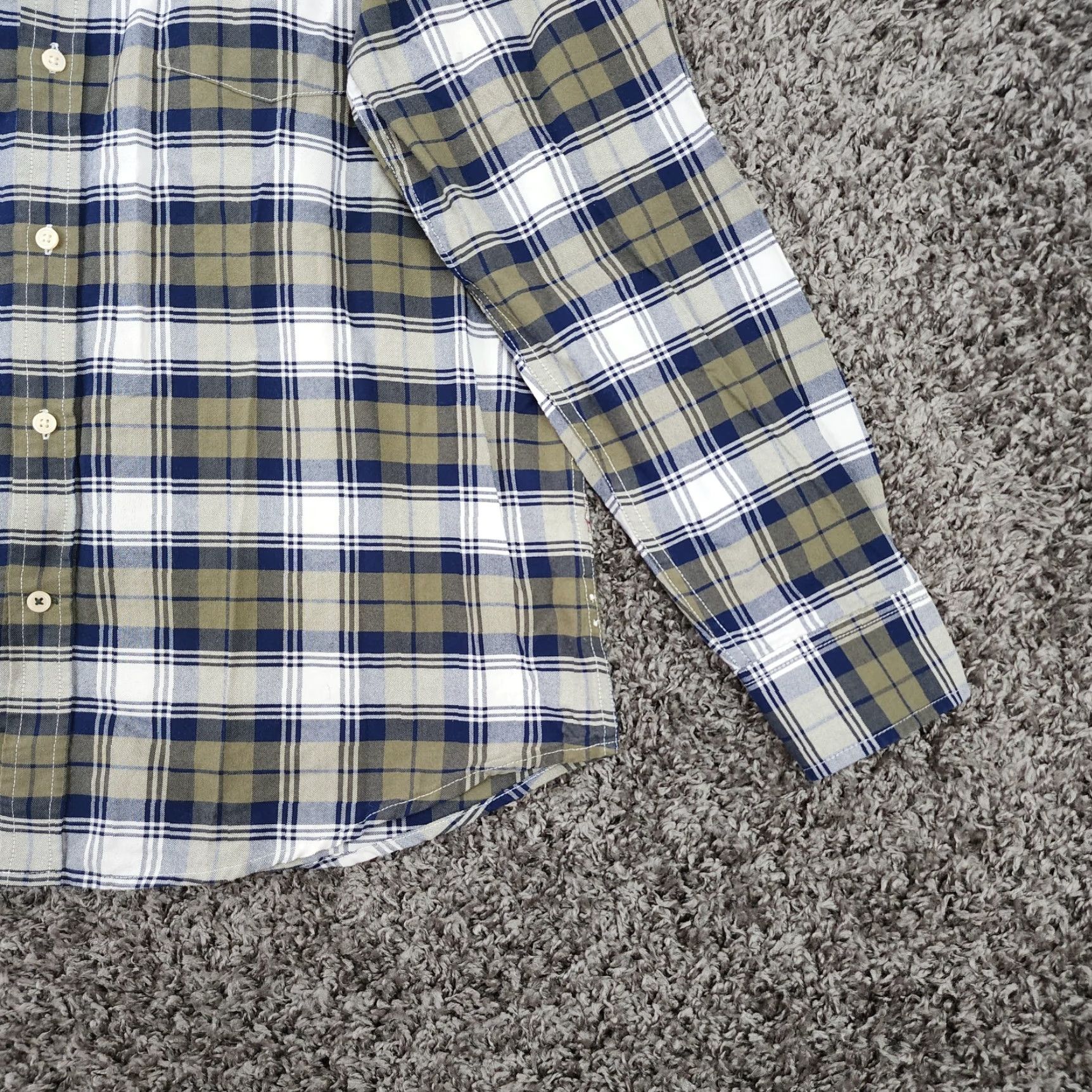 Vintage VINTAGE St. John's Bay Plaid Button-Up Shirt Mens Large Green Blue Long Sleeve Size US L / EU 52-54 / 3 - 2 Thumbnail