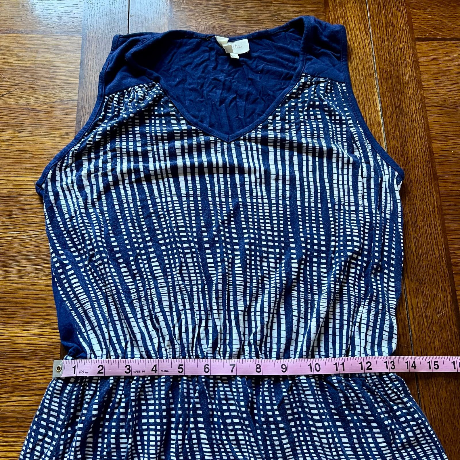 Anthropologie Anthro Deletta Janie Jersey Dress Blue Motif White Medium Size M / US 6-8 / IT 42-44 - 11 Thumbnail