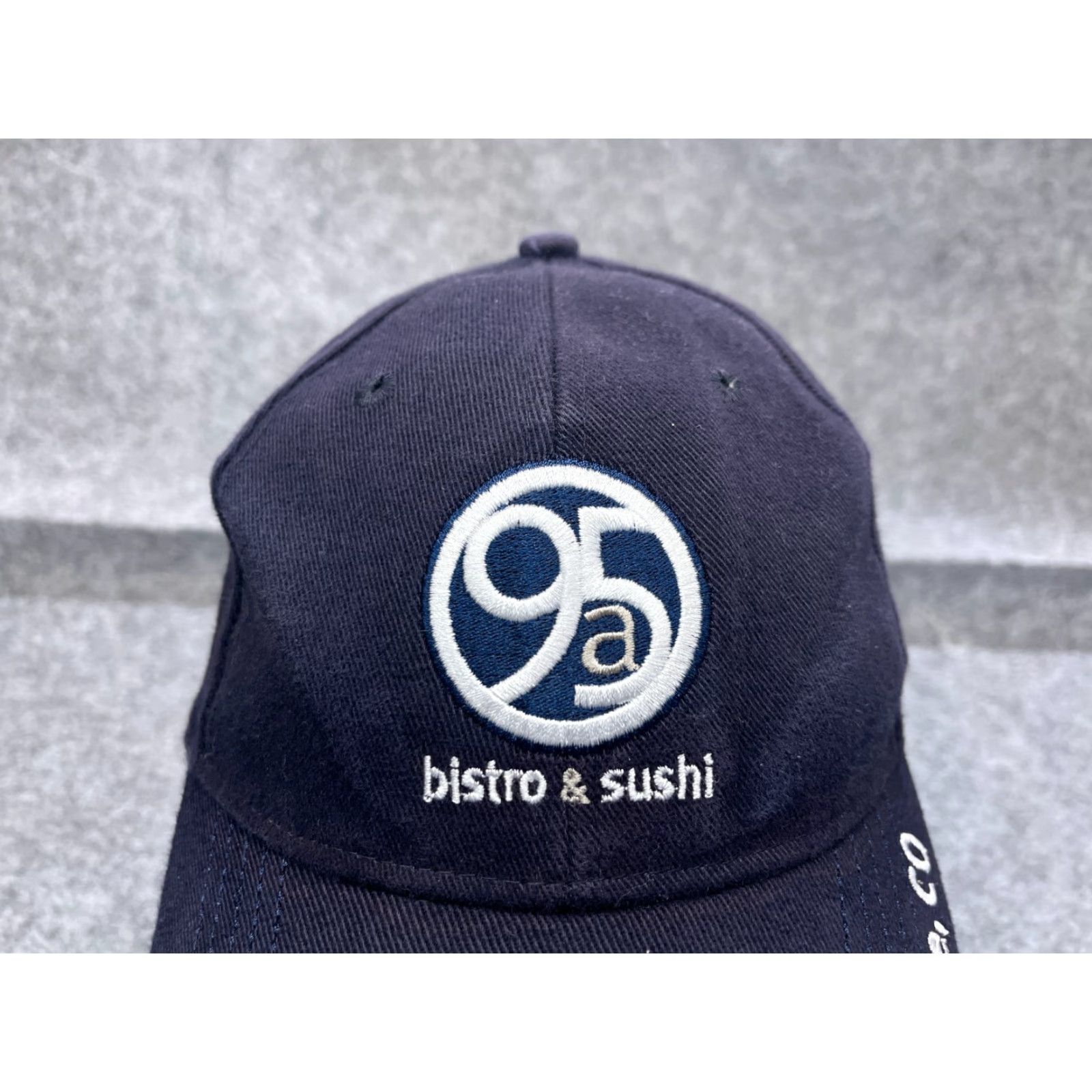 Vintage 95a Bistro & Sushi Hat Cap Fitted Adult Medium Blue Cotton Blend Workwear Size ONE SIZE - 2 Thumbnail