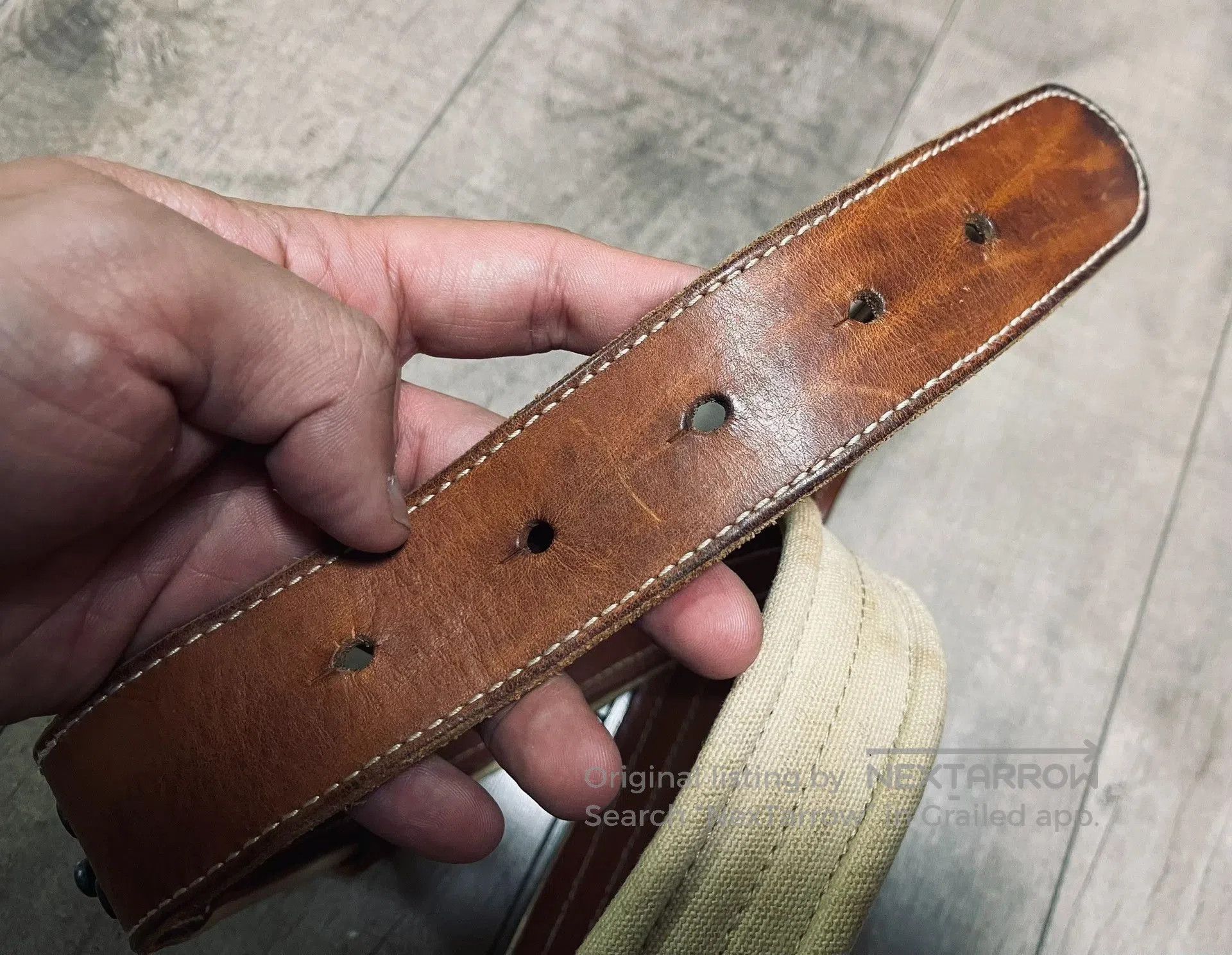 RRL Ralph Lauren RRL Leather Canvas Mix Belt. Size ONE SIZE - 3 Thumbnail