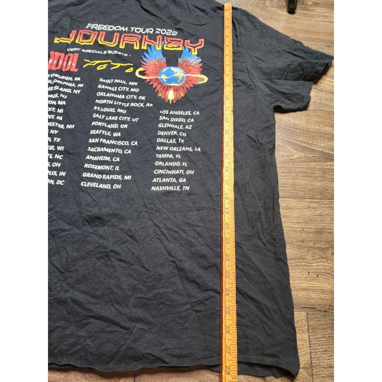 Vintage JOURNEY FREEDOM TOUR Mens 2XL T-Shirt Band Tee Black Cotton 100% Sleeves Crew Neck Graphic Print Vintage No DEATH METAL Mens Size US XXL / EU 58 / 5 - 3 Thumbnail