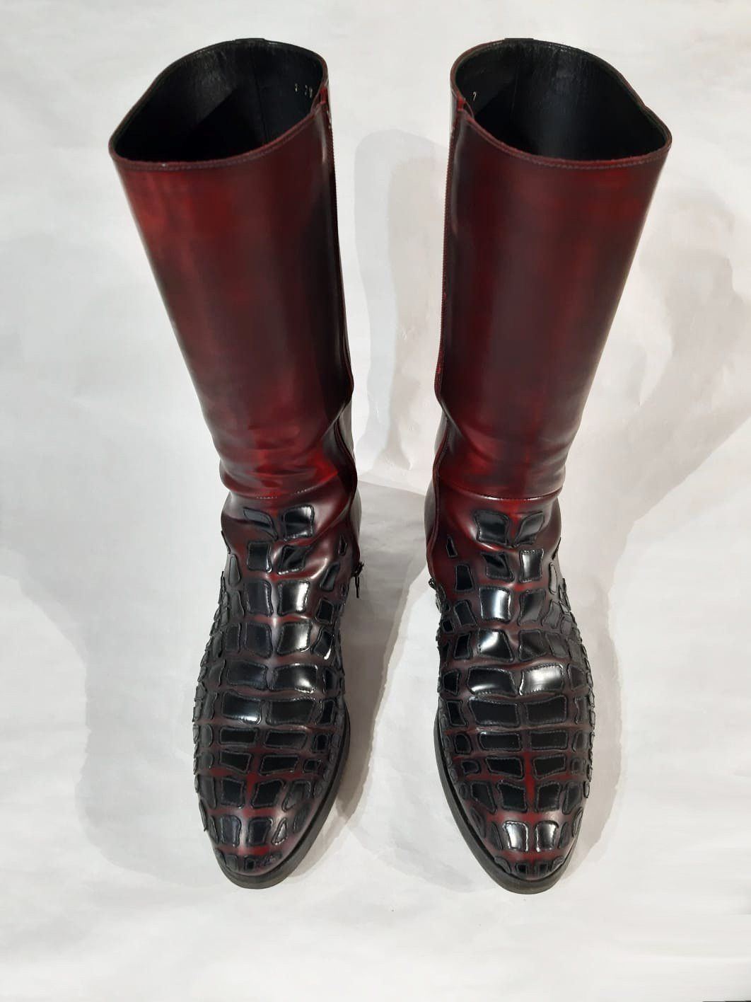 Prada Trompe-l'oeil Crocodile High Boots FW 2008 Runway Size US 8 / EU 41 - 5 Thumbnail