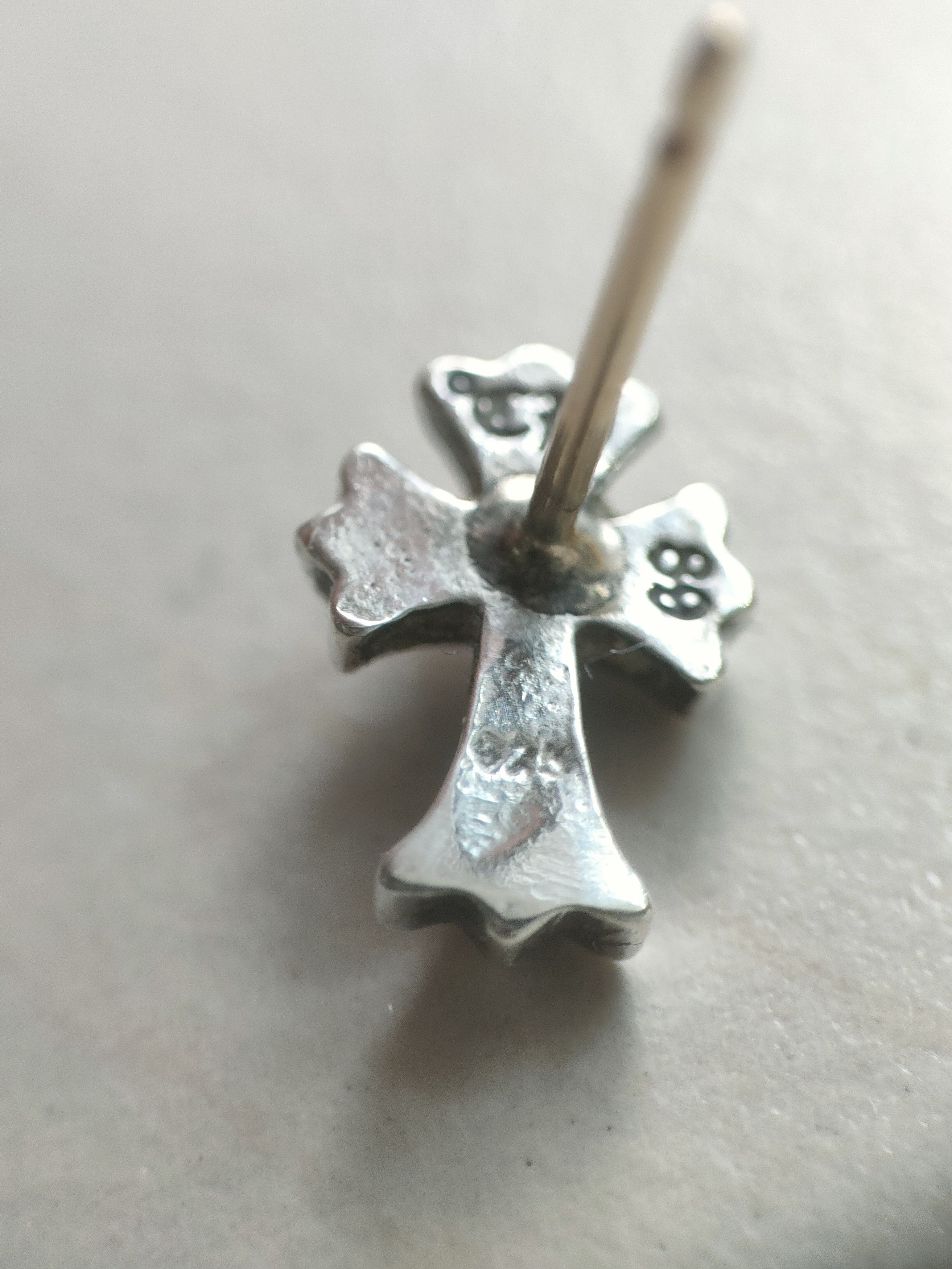 Chrome Hearts Chrome Hearts Silver Cross Earring Stud Size ONE SIZE - 9 Thumbnail