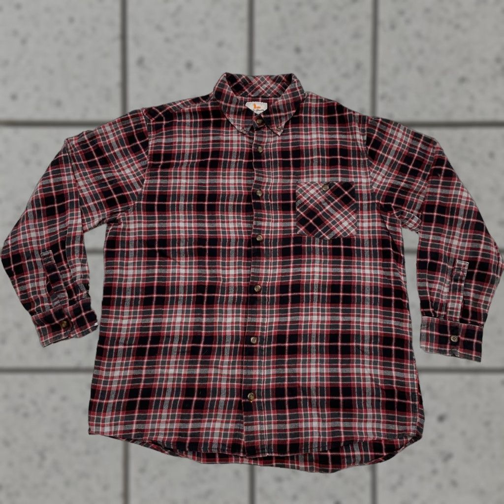 Sears VINTAGE Field & Stream Shirt Mens XL Red Gray Black Buffalo Plaid Flannel Button-Up Casual Workwear Outdoor 90s style Size US XL / EU 56 / 4 - 1 Thumbnail