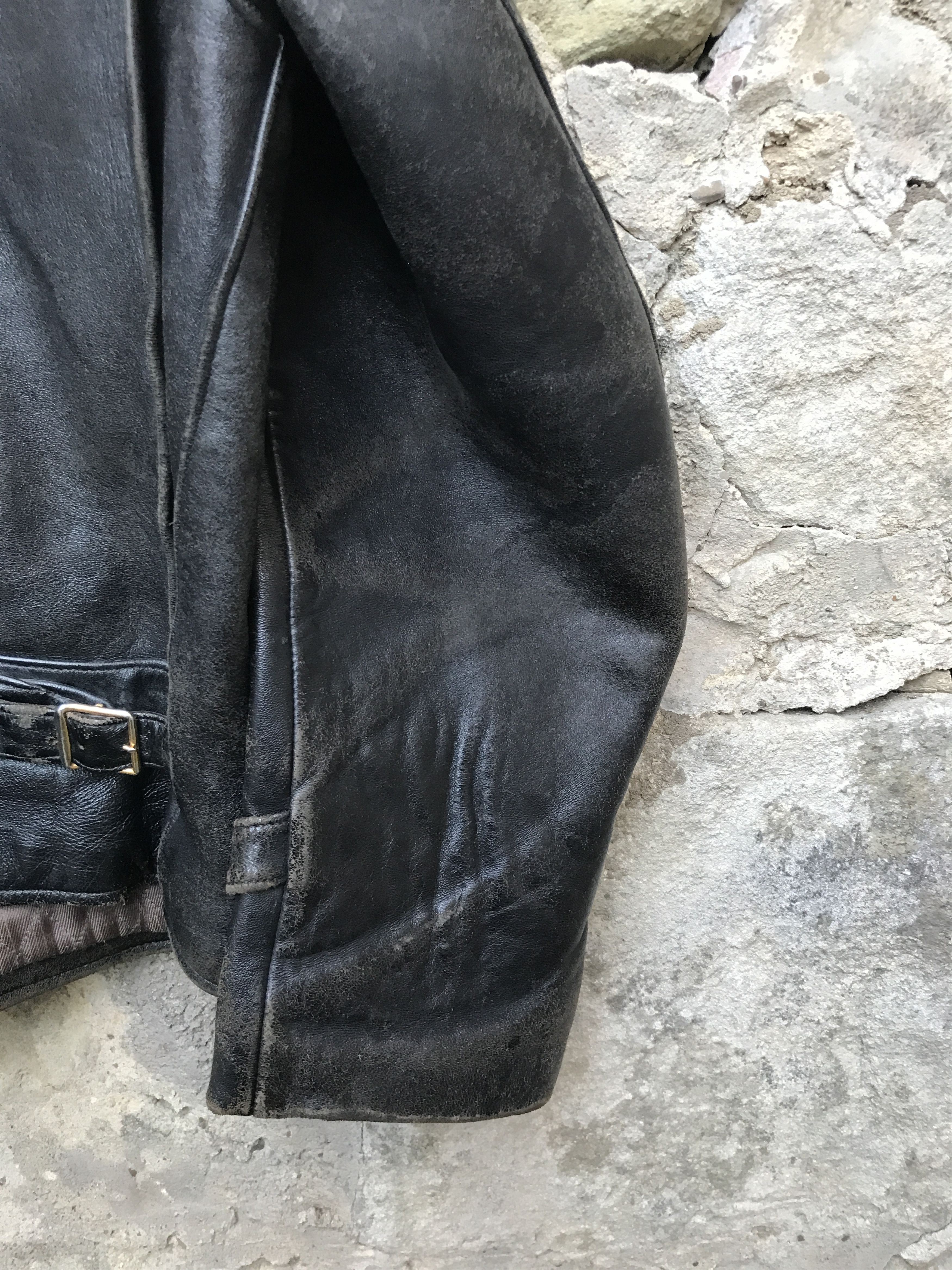 Vintage Rare Vintage 60s French Motorcycle Leather Biker Jacket Size US XL / EU 56 / 4 - 16 Thumbnail