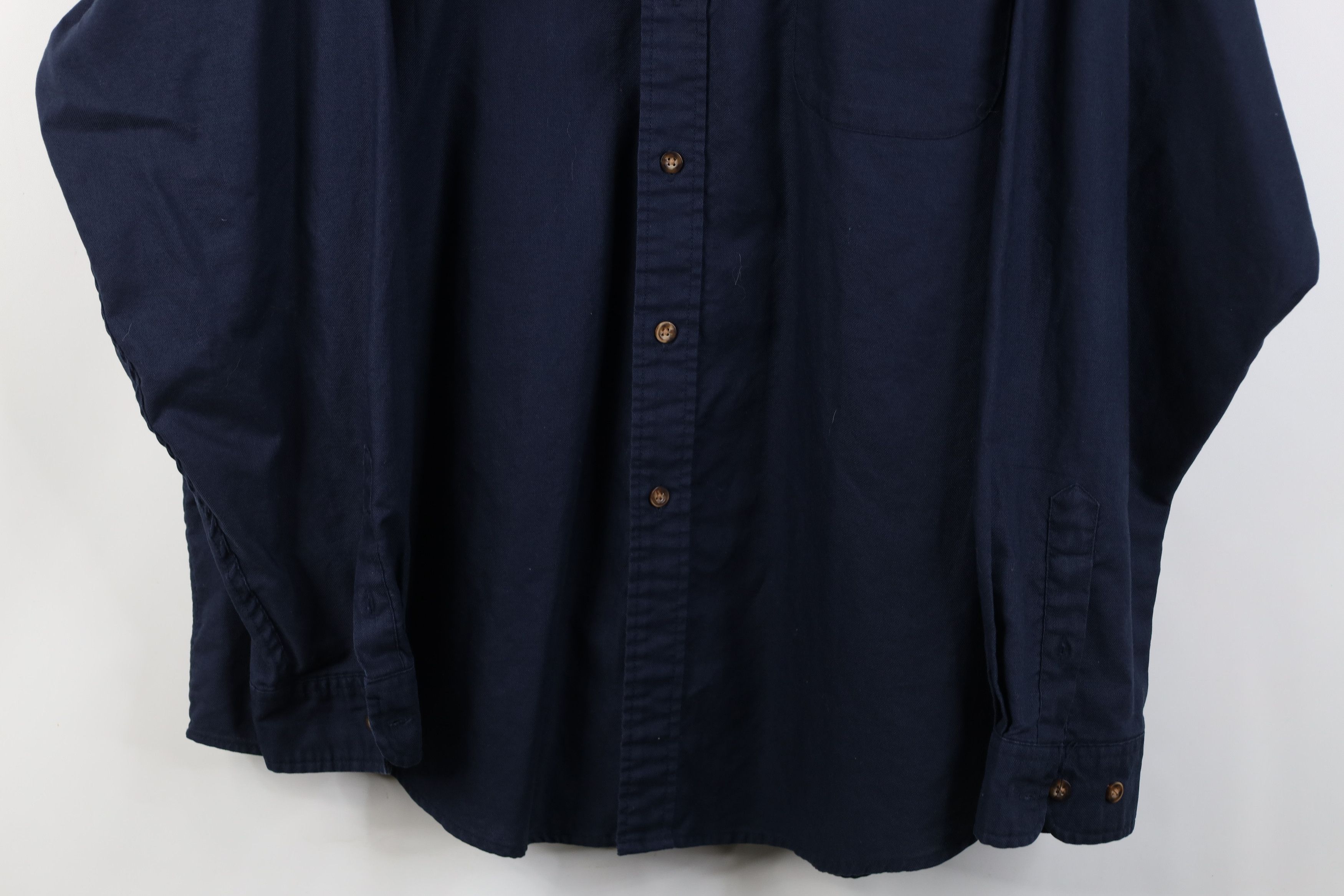 Eddie Bauer Vintage 90s Eddie Bauer Cotton Oxford Button Down Shirt Blue Size US XXL / EU 58 / 5 - 3 Thumbnail