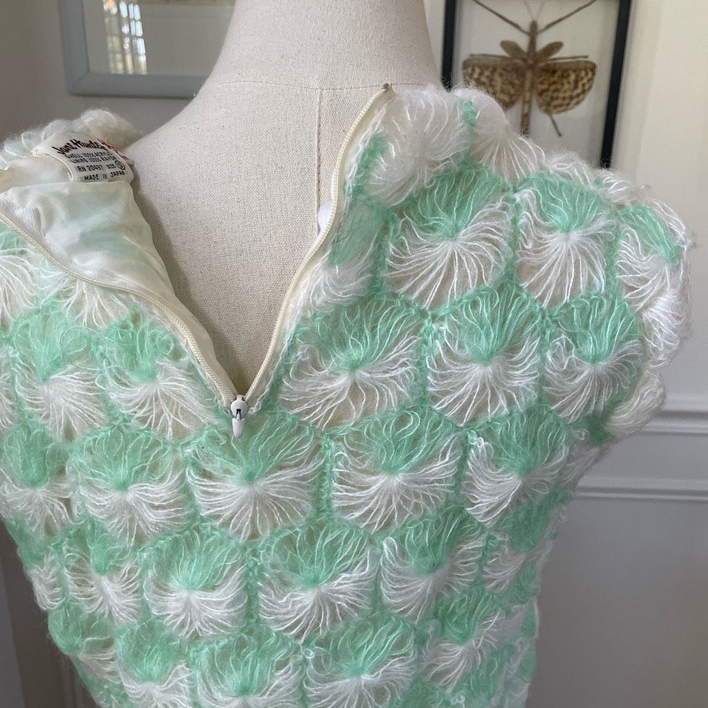 Vintage Vintage 60s Jane Hunter Seafoam Green White Back Zip Sleevel Size S / US 4 / IT 40 - 4 Thumbnail