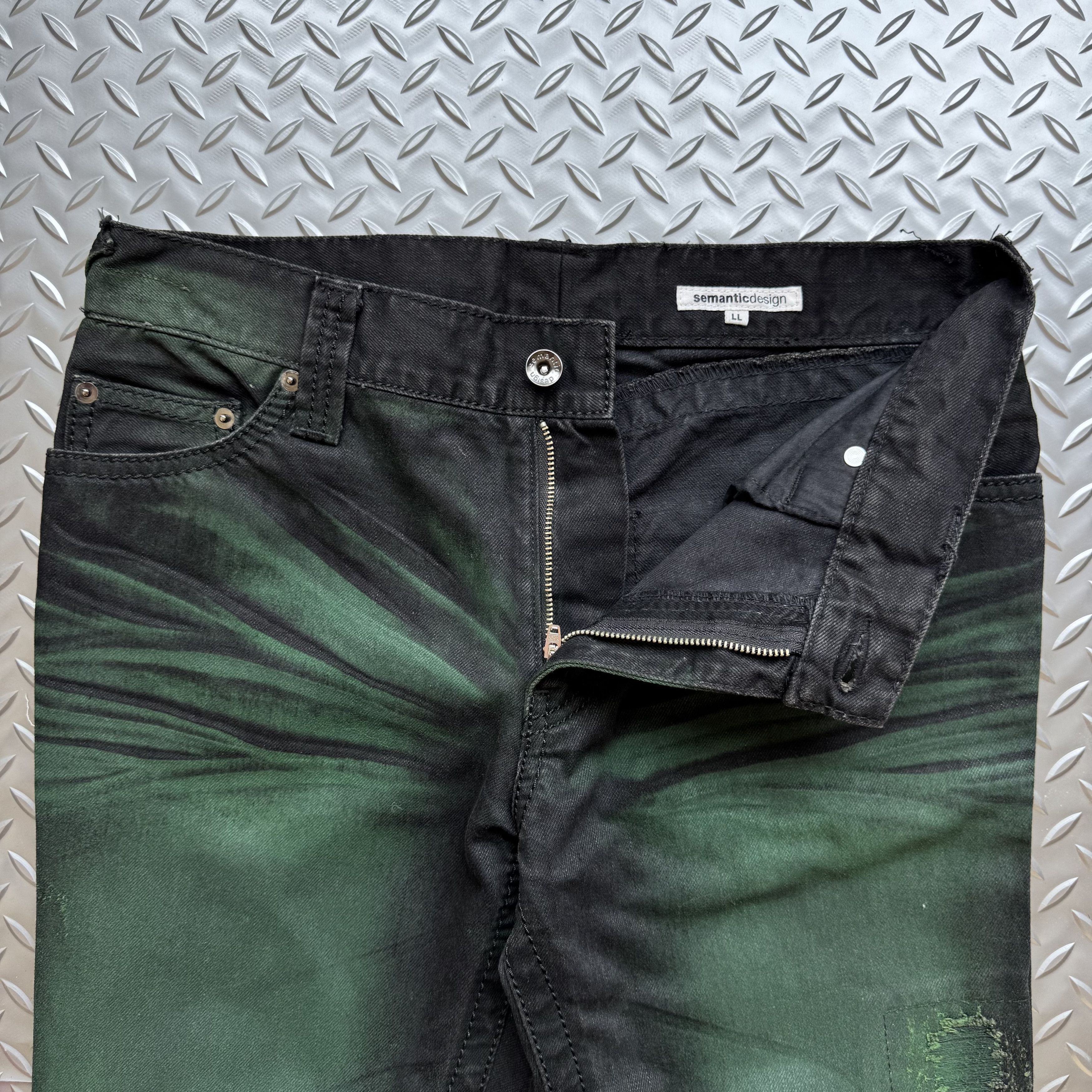 semanticdesign Semantic Design Archive Green Fade Denim Jeans Size US 32 / EU 48 - 4 Thumbnail