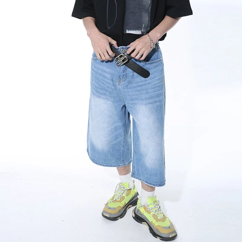 Japanese Brand Casual Male Jeans Wide Leg Denim Jorts Size US 31 - 2 Thumbnail