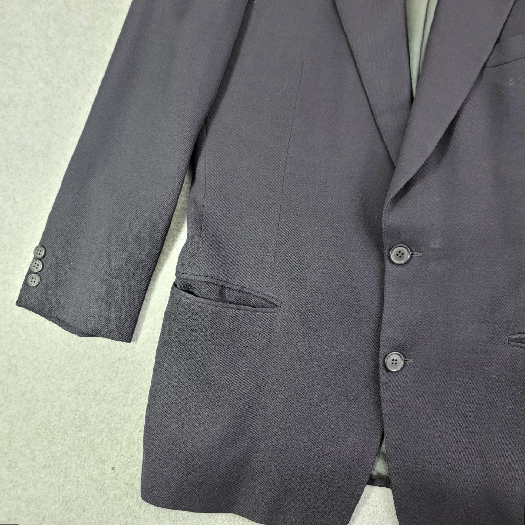 Giorgio Armani VINTAGE Giorgio Armani Suit Jacket Mens Large Blue Wool 2 Button Blazer Italy Size 42R - 5 Thumbnail