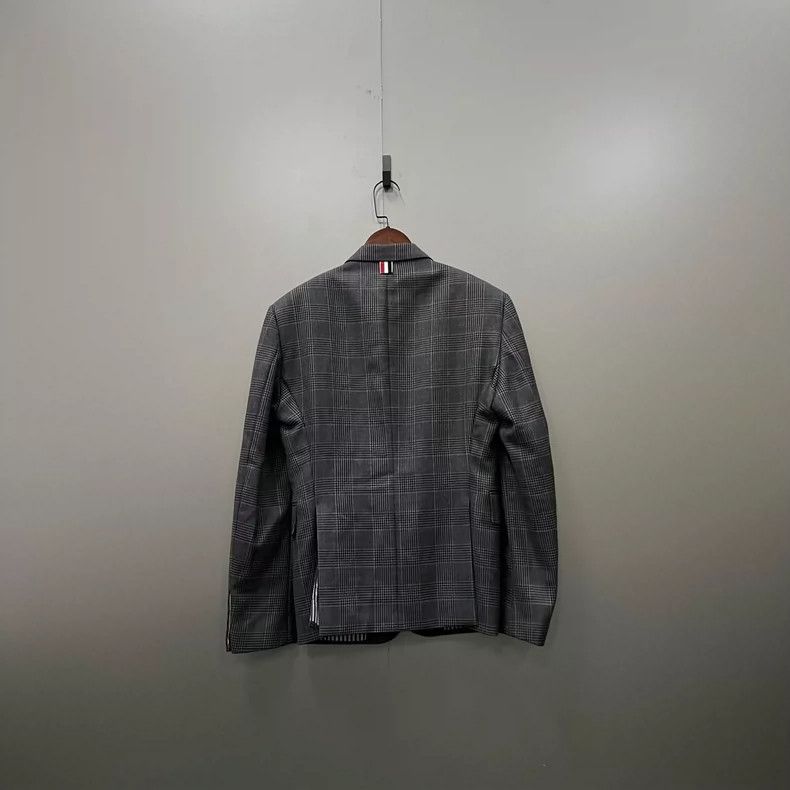 Thom Browne Thom Browne size3 A gray plaid suit with a full print Size 40S - 4 Thumbnail