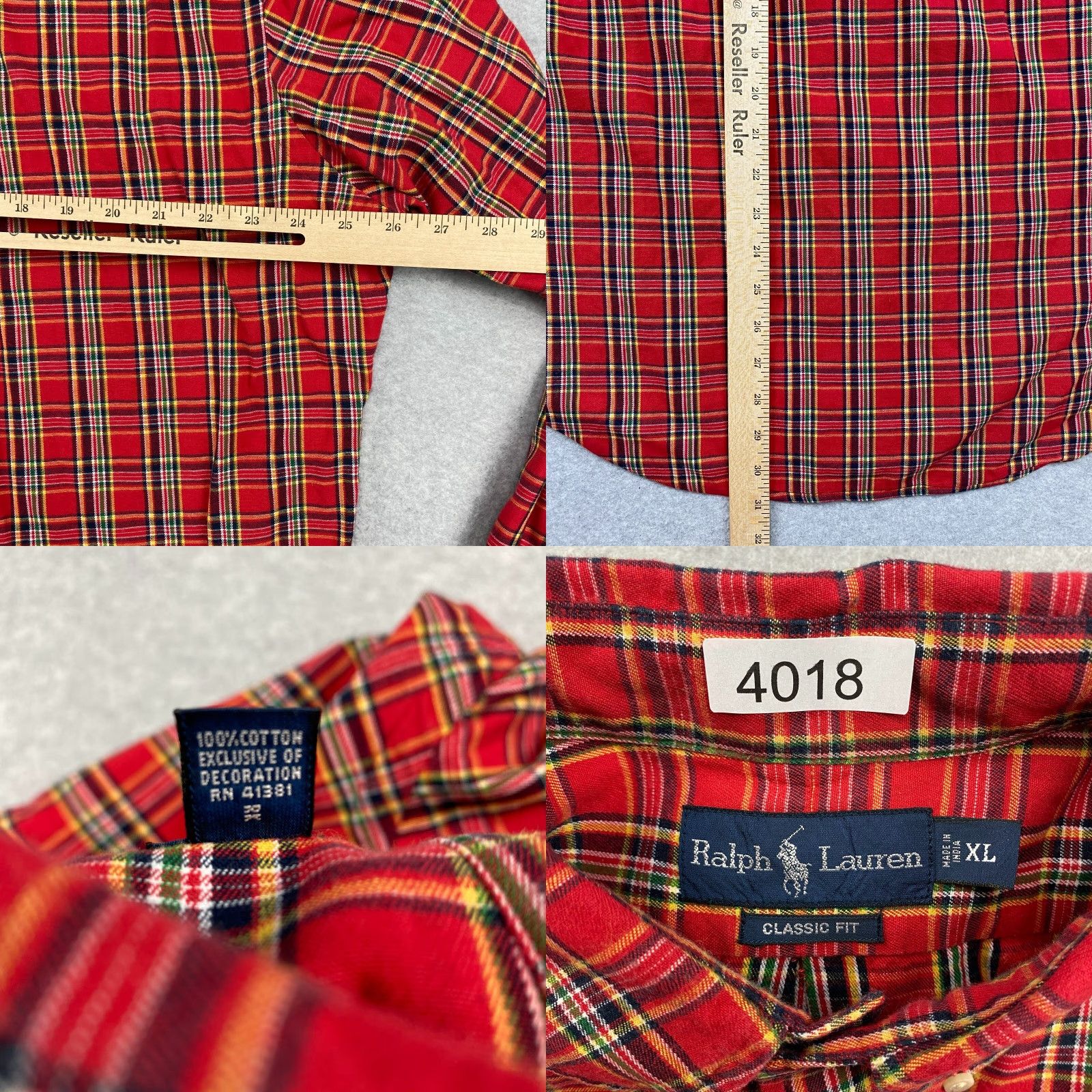 Ralph Lauren Ralph Lauren Button Down Flannel Shirt Mens XL Red Plaid Classic Fit Heavyweight Size US XL / EU 56 / 4 - 8 Thumbnail