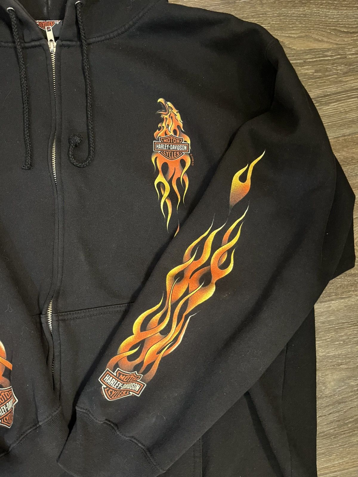 Harley Davidson Harley-Davidson Flame Zip-Up Hoodie 🔥 Size US L / EU 52-54 / 3 - 4 Thumbnail