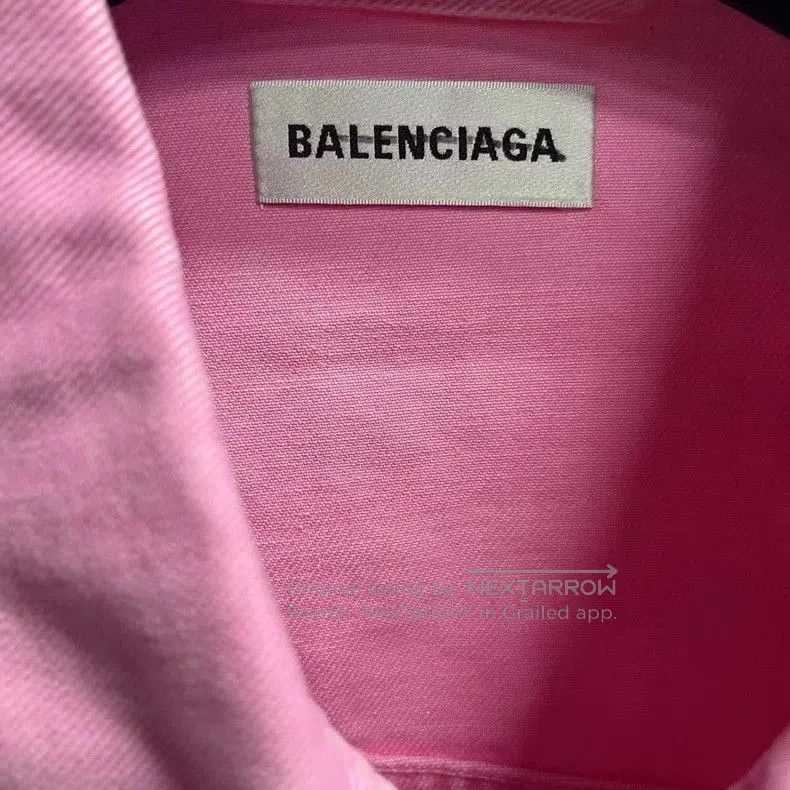 Balenciaga balenciaga Pink Solid color front logo monogrammed denim ja Size US XL / EU 56 / 4 - 3 Thumbnail
