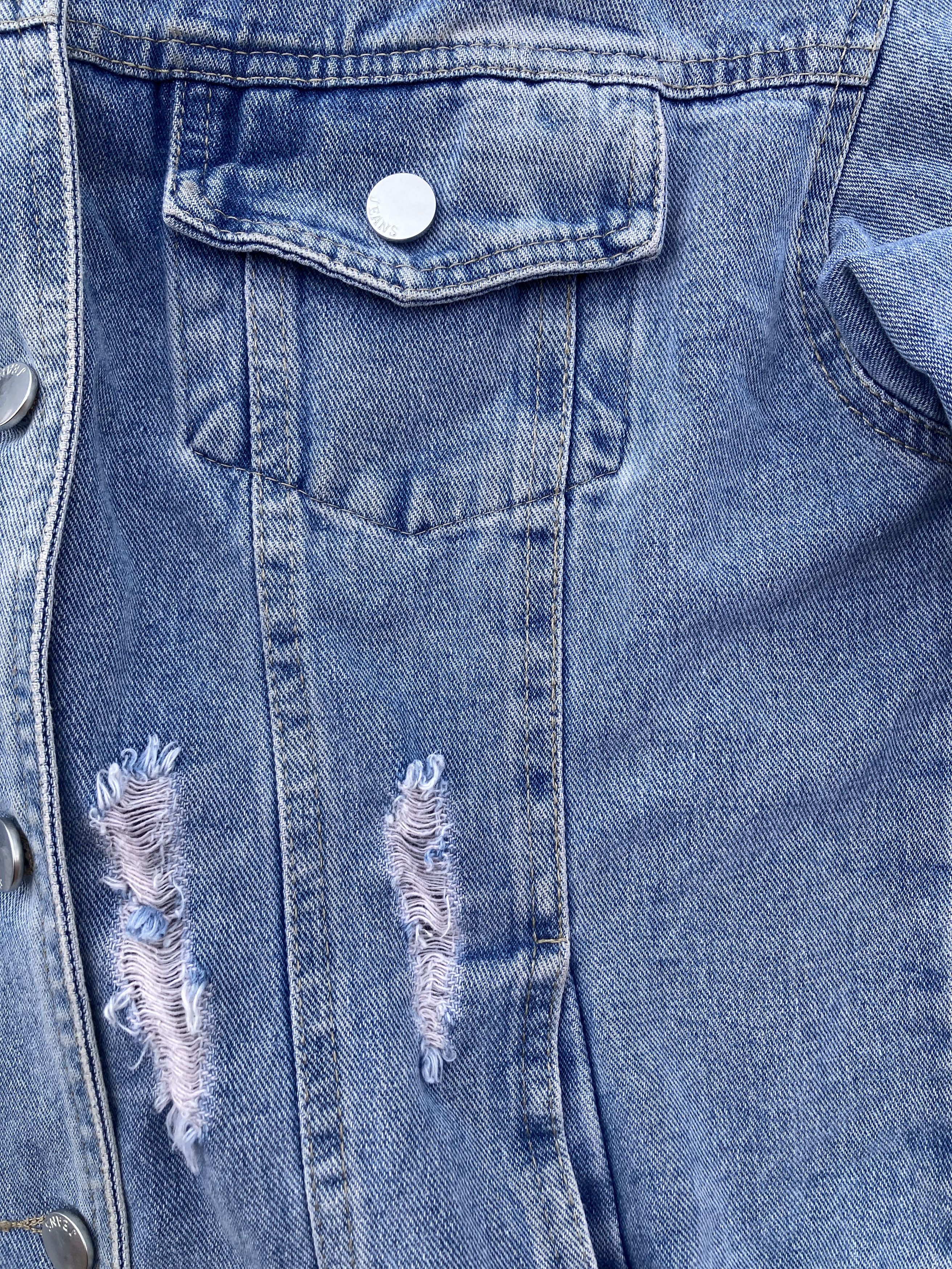 Vintage Vintage Distressed Ripped Jeans Jacket Women’s Size OS Size ONE SIZE - 7 Thumbnail