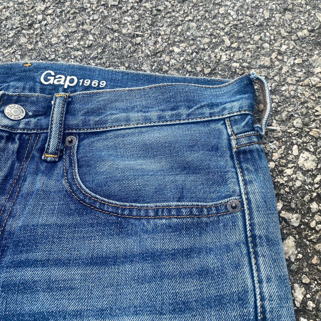 If Six Was Nine Vintage Gap 1969 Slim Distressed Denim Size US 33 - 9 Thumbnail