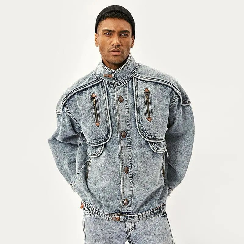Vintage Denim Jacket Outwear Washed Patchwork Size US XL / EU 56 / 4 - 3 Thumbnail